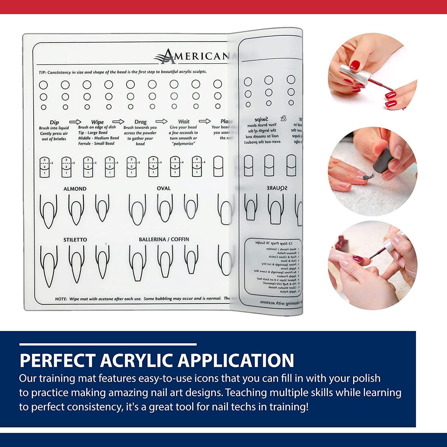 Americanails Silicone Training Mat For Acrylic Nail Application