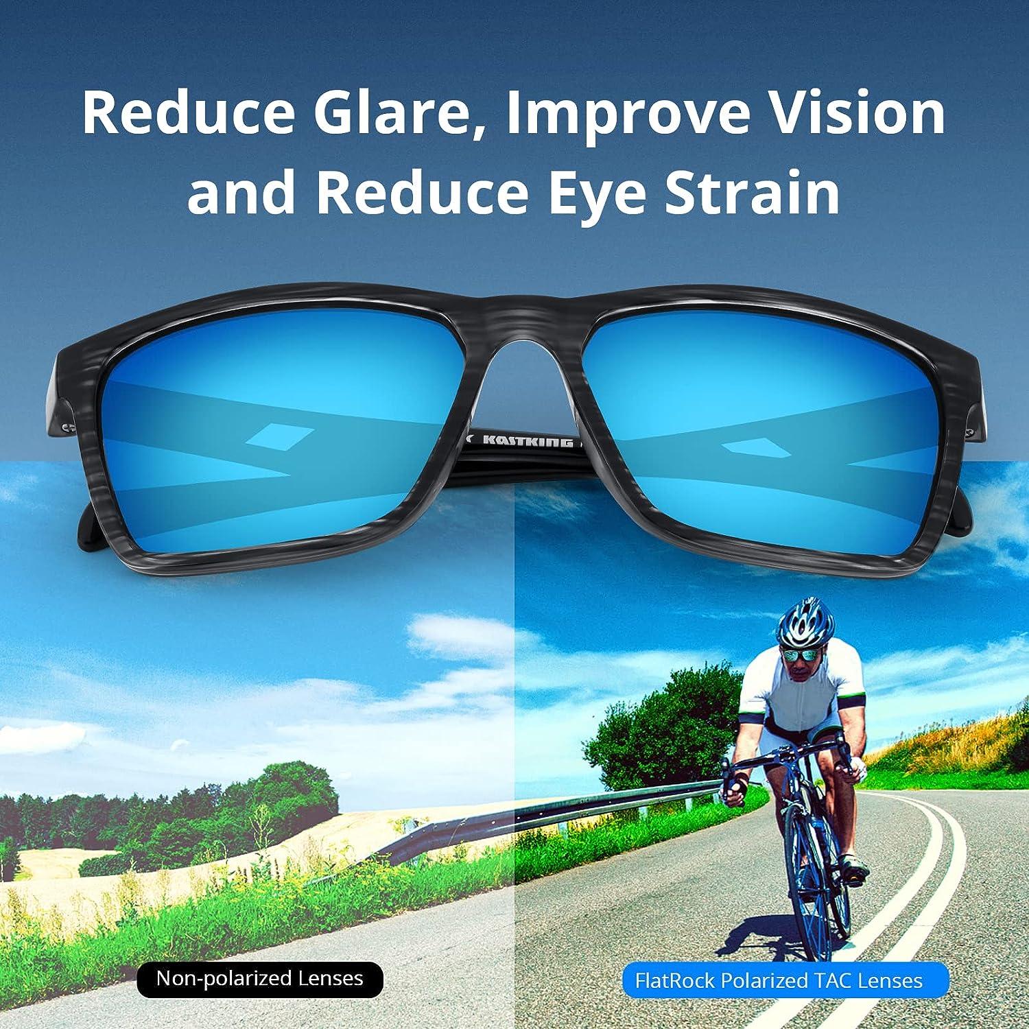 POLARKING Vintage Polarized Sunglasses for Men and Women Sport Driving Shady  Rays Rectangle Sun glasses 100% UV Protection, Grey Frame/Blue Lens, 57 :  : Fashion