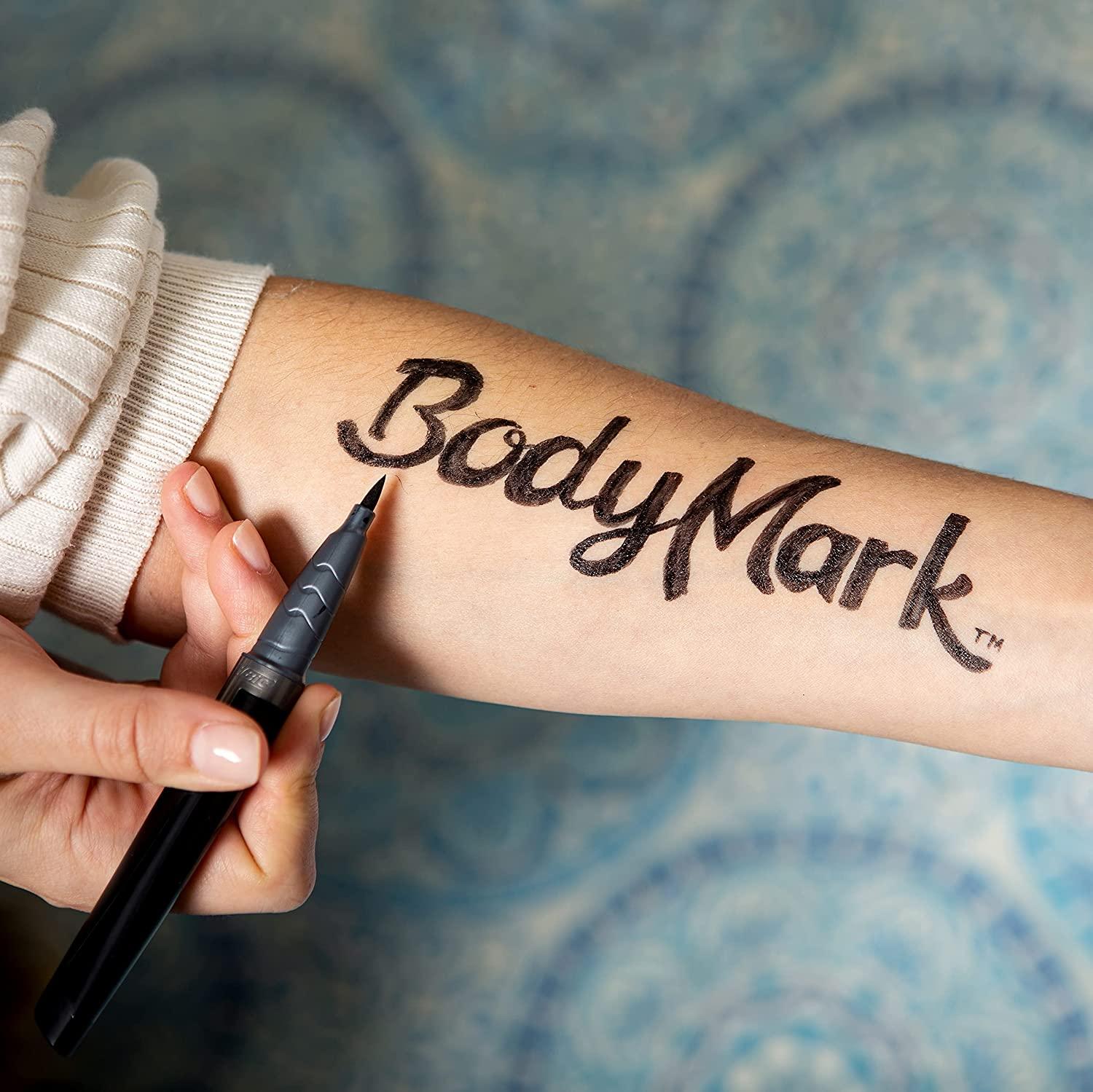 BodyMark Body Art Temporary Tattoo Markers Brush Tip 6 Pack Skin