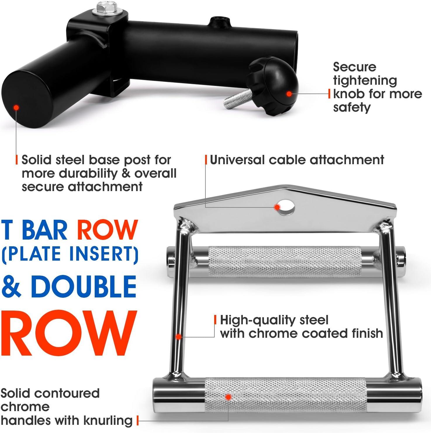 SQUATZ V-shape Triceps Pushdown Bar - Non-Slip Handle Cable Attachment with  Textured Knurling Handles, Fit Nicely for all Cable Machine Systems, for