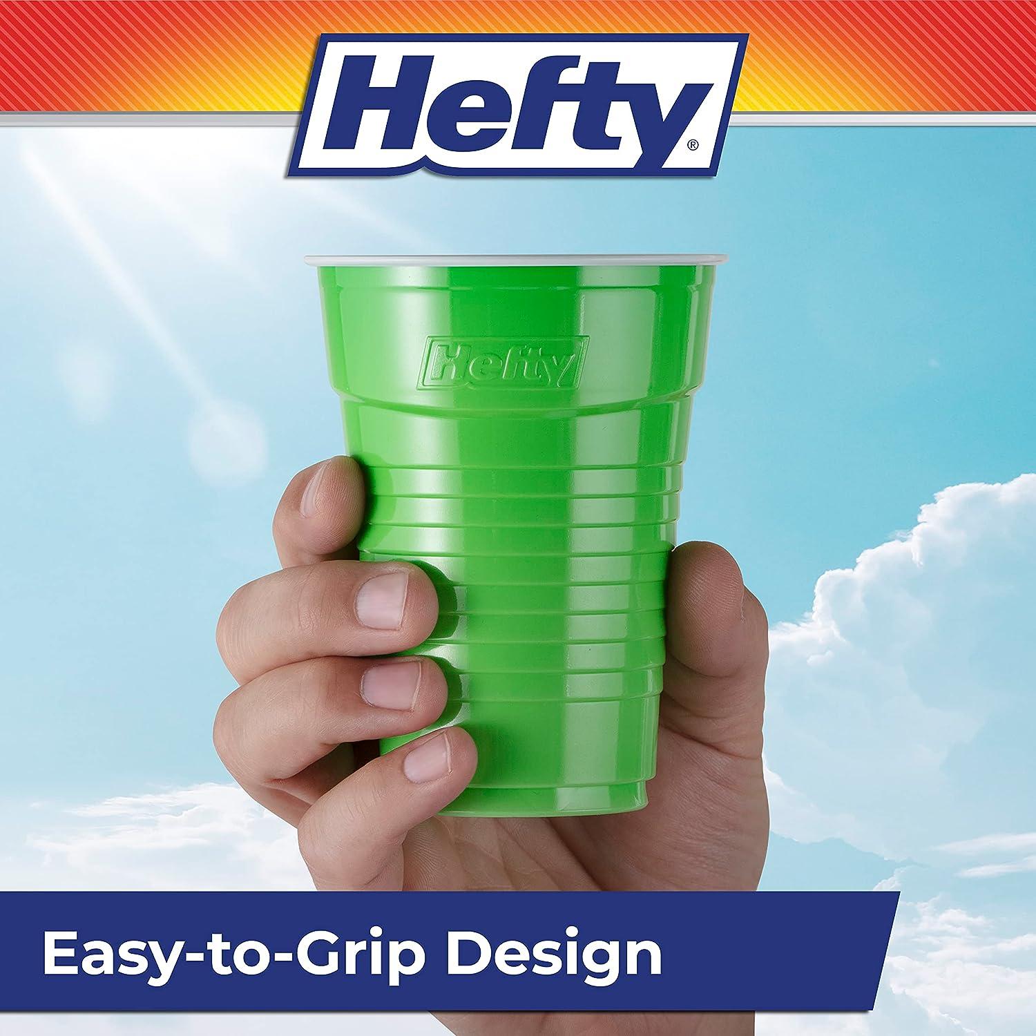  Hefty Party On Disposable Plastic Cups, Assorted, 16 Ounce, 100  Count : Health & Household