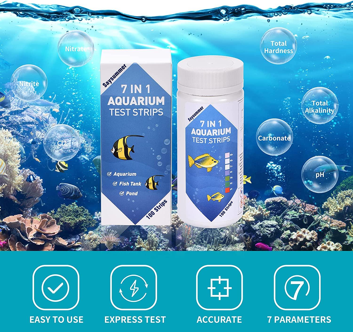 50x test strips 7in1 aquarium water test nitrite PH KH GH bromine CE