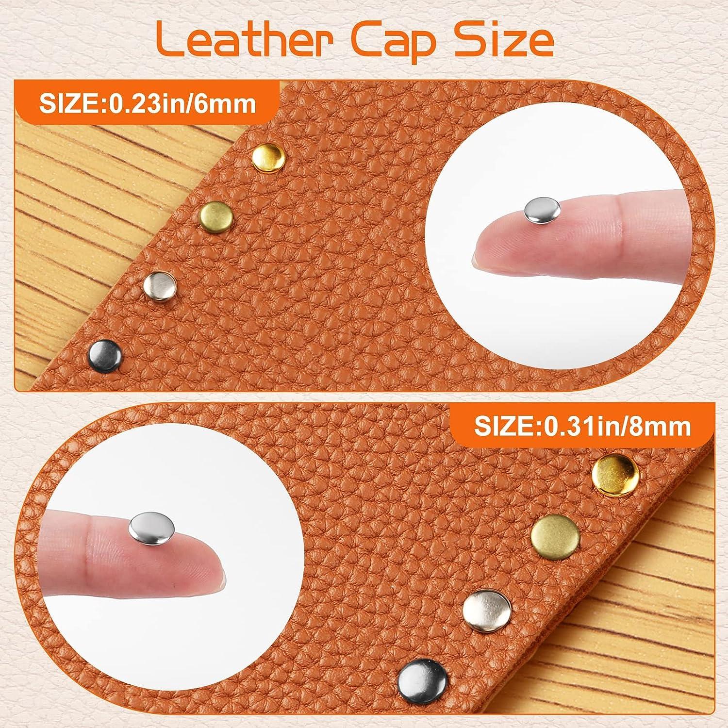 240 Set Leather Rivets Double Cap Rivet Tubular Metal Studs 2 Sizes with  Punch Pliers for Leather Craft Repairs Decoration - AliExpress