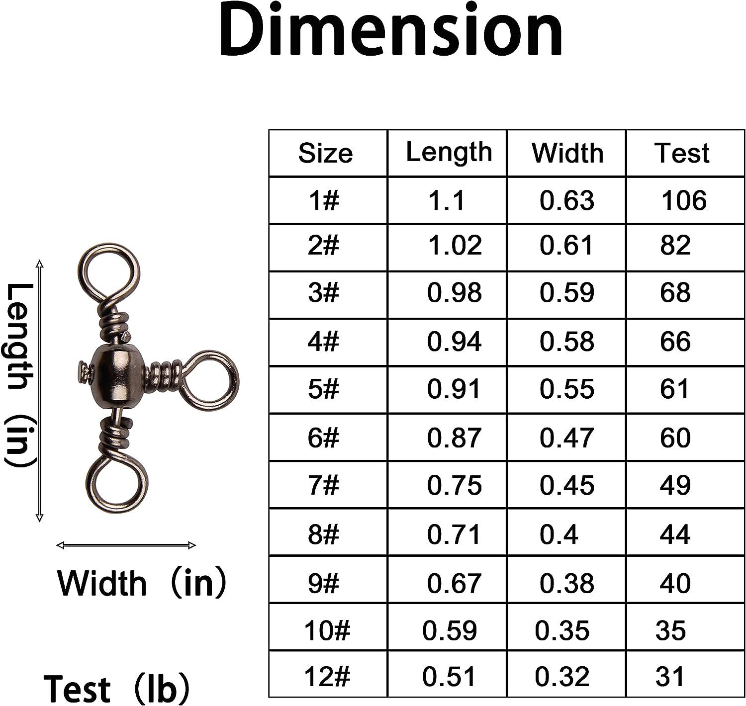 3 Way T-Turn Barrel Swivels Fishing, 40pcs Brass Barrel Triple Swivel Cross  Line 3-Way Barrel Fishing Connector with Red Fishing Beads for Freshwater