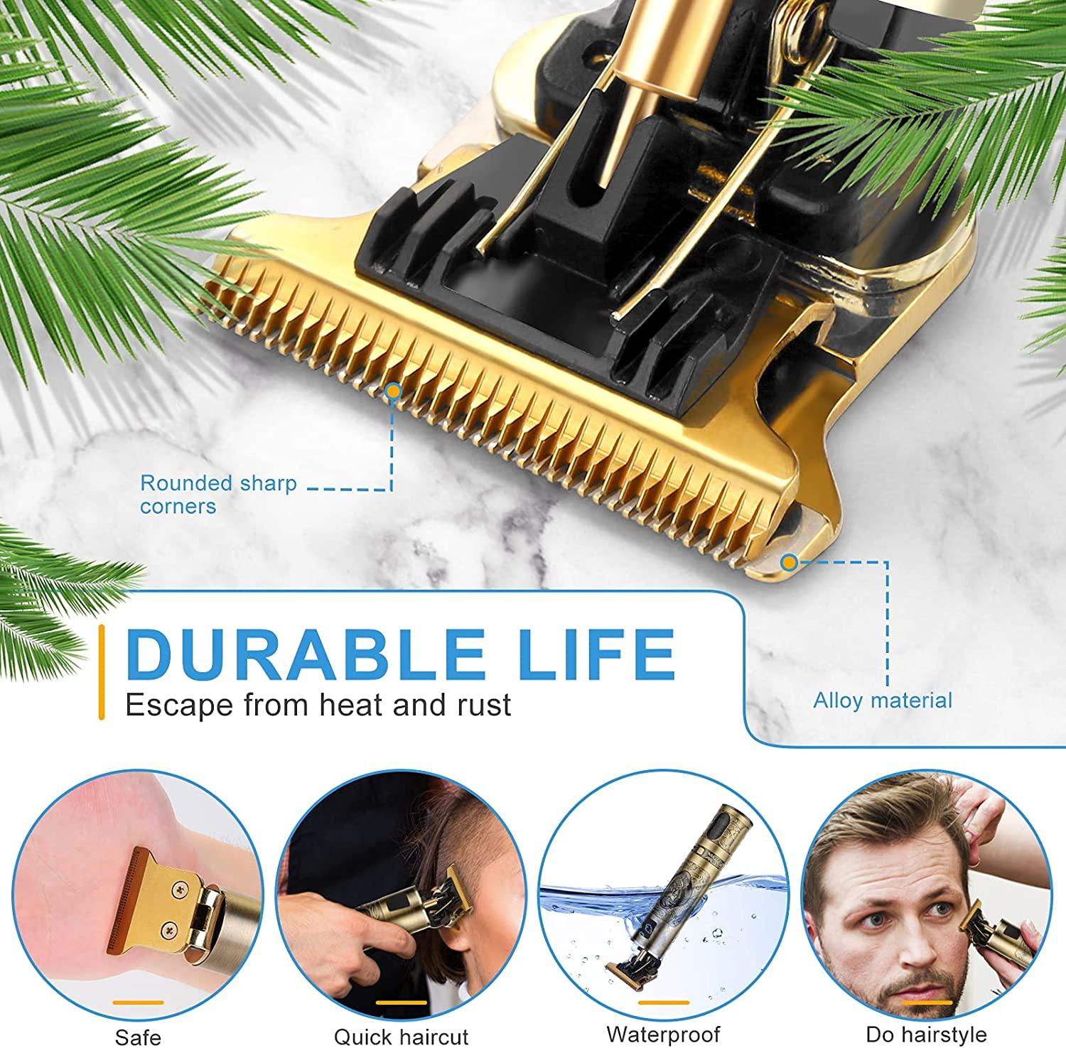 Pynogeez Cordless Hair Clippers for Men Professional Hair Trimmer LCD  Display 0mm Baldheaded Clippers for Hair Cutting Men Grooming Kits  Rechargeable, Gold
