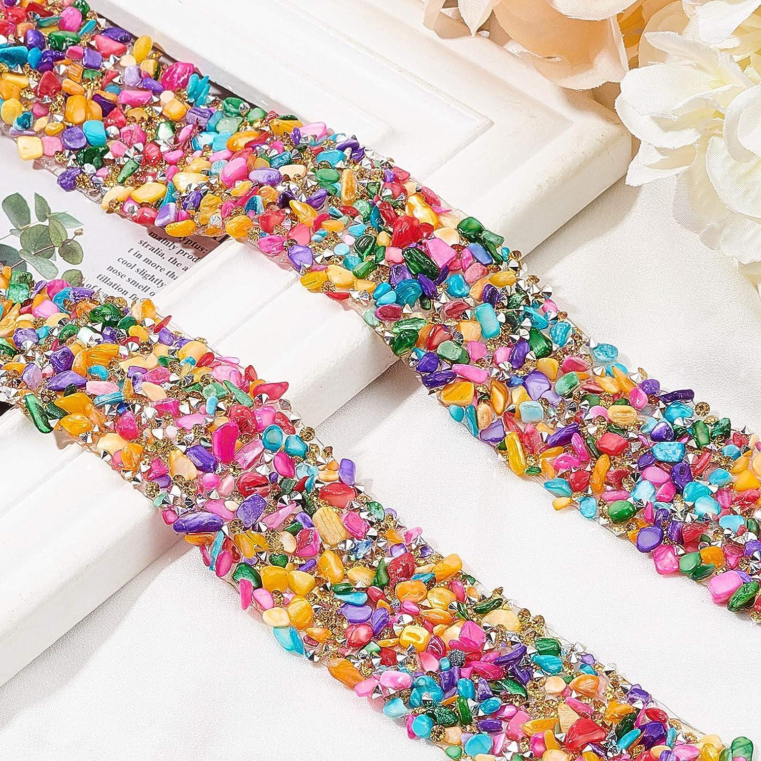 Wholesale PH PandaHall 18.6 Yard Sequinned Lace Trim Golden Beaded