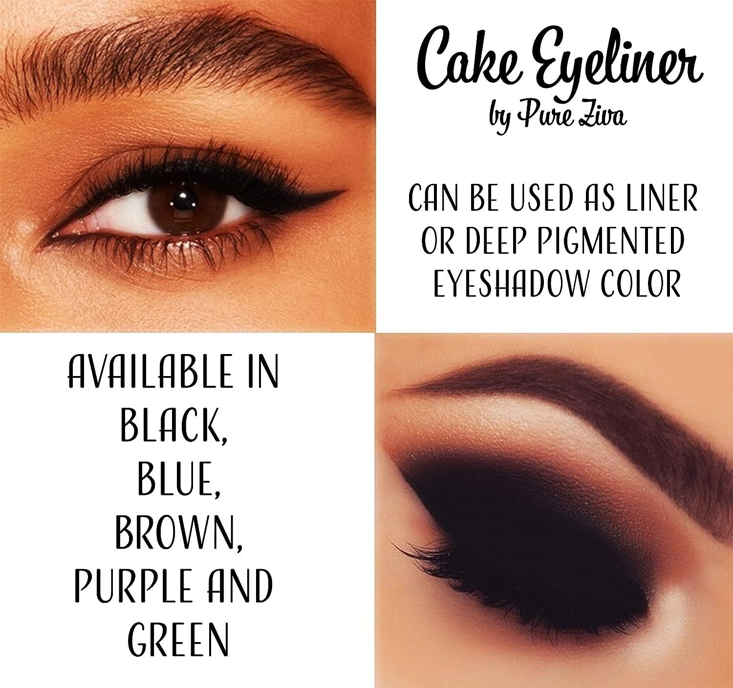 Pure Ziva Matte Chocolate Truffle Brown Cake Eyeliner & Eyeshadow Water  Activated Pressed Powder Gluten & Cruelty Free