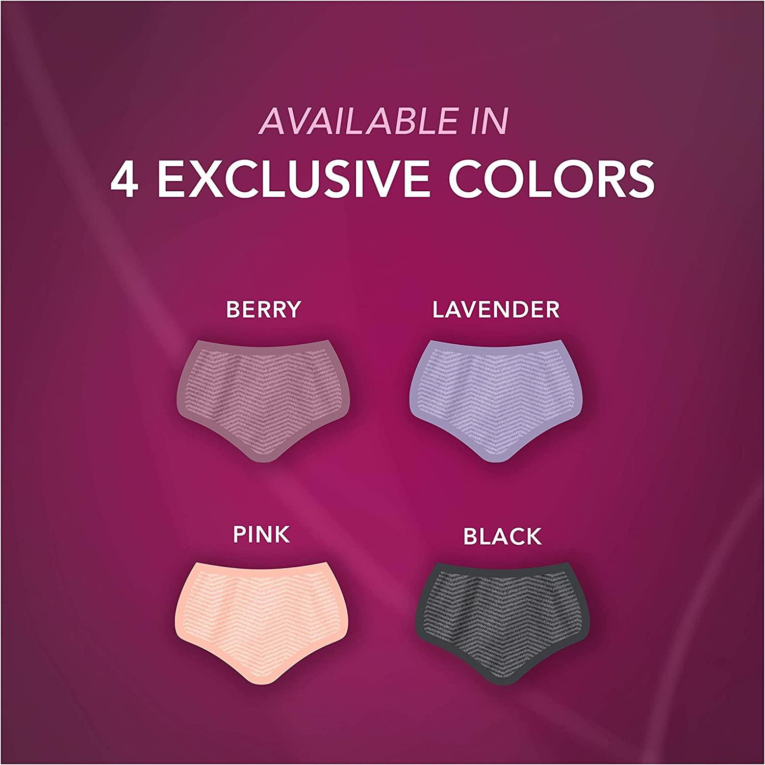 Depend Silhouette Incontinence Underwear, Medium (3242 Waist), Maximum  Absorbency, Black & Pink & Berry, 14 Count 