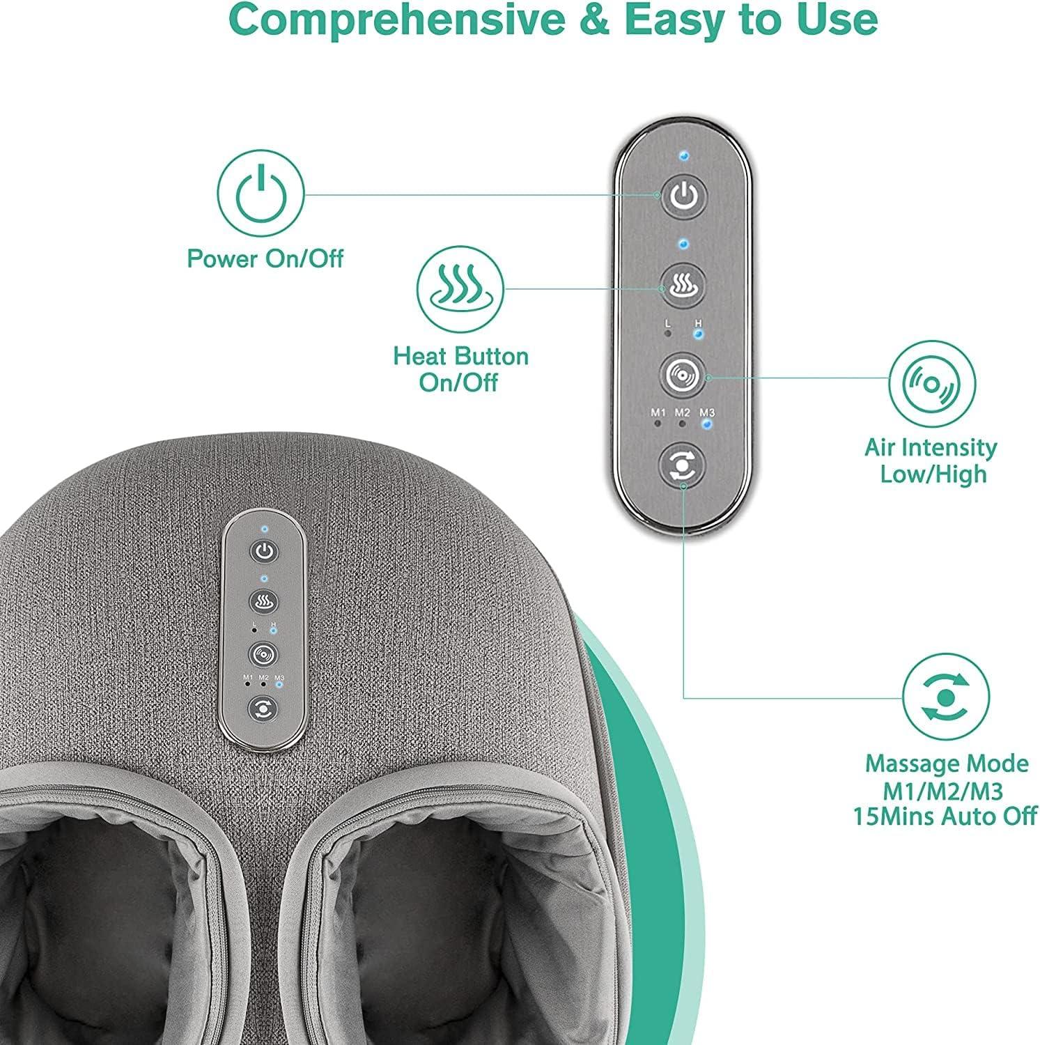 Medcursor Foot Massager Machine with Heat, Deep Kneading Massager