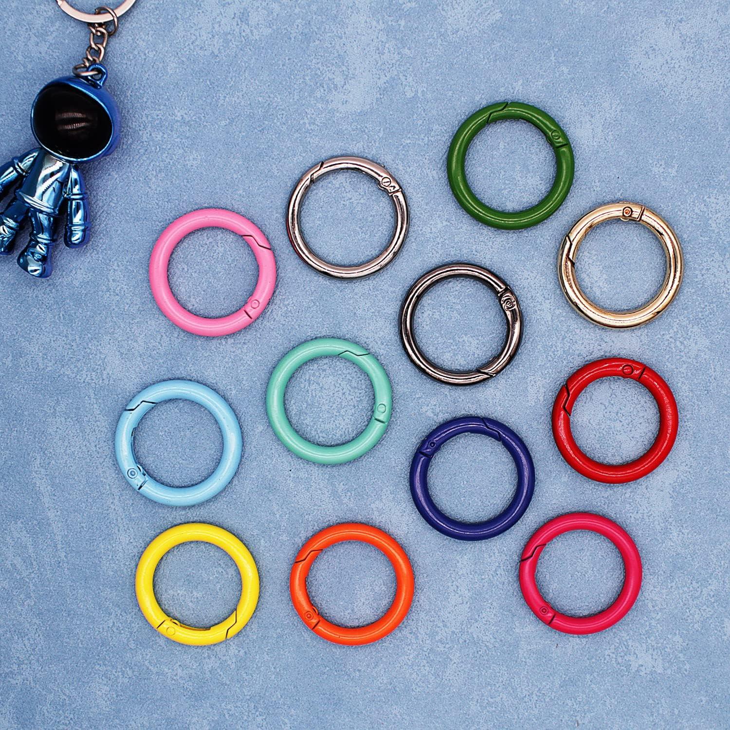 Metal O Ring Spring Clasps - Round Keychain Clasps Jewelry Making Supplies  5pcs