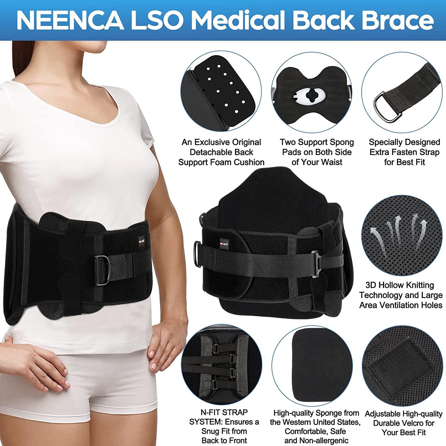 NEENCA Medical LSO Medical Back Brace, Lumbar Support for Pain Relief ...