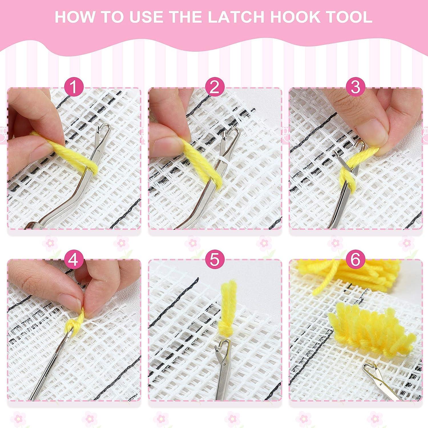 Latch Hook Rug s work 50x36cm Stitching Thread Tool DIY Crochet
