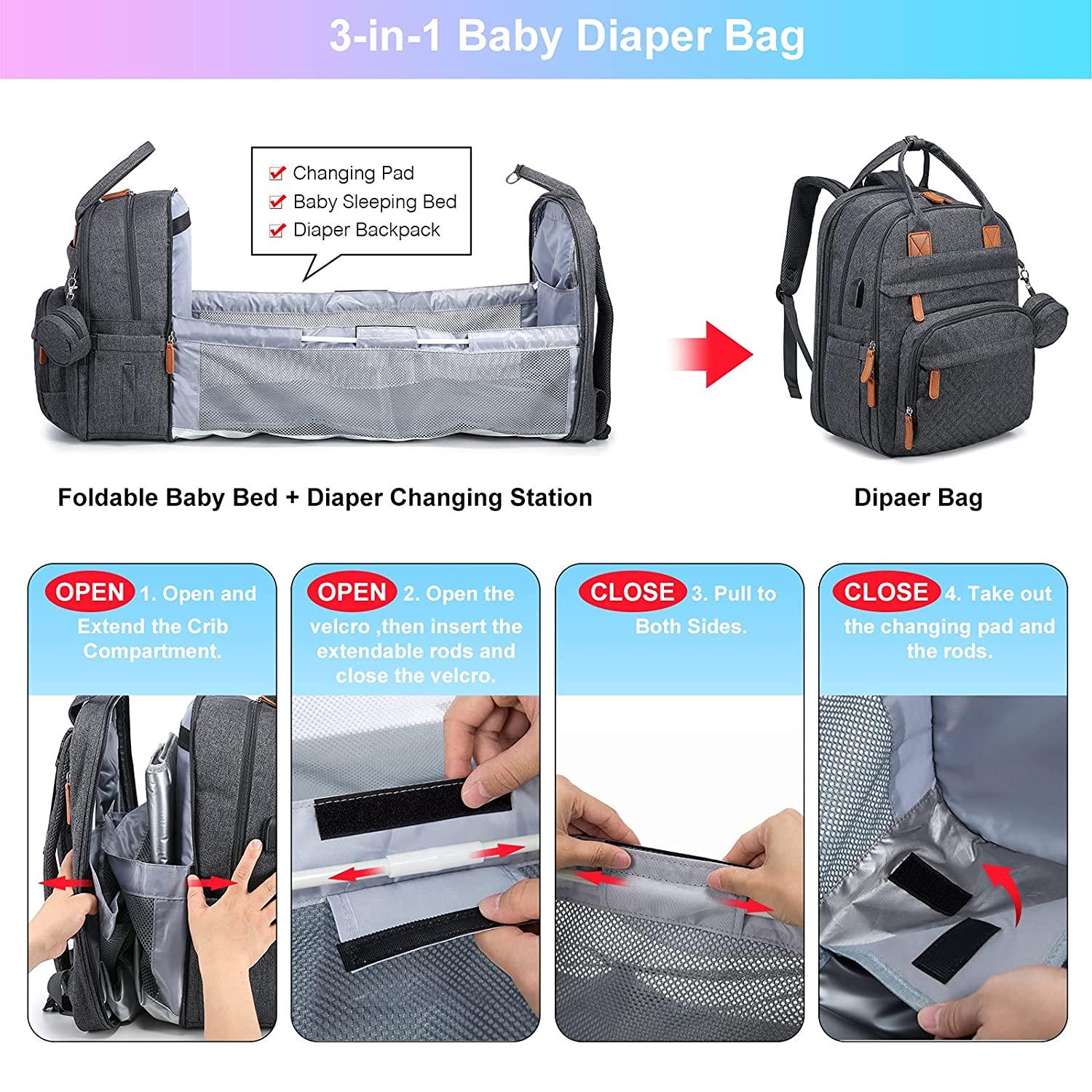 Multipurpose Easy To Carry Small Baby Diaper Bag/Mother Bag with Holder  Diaper Changing Multi Compartment For Girls & Boys