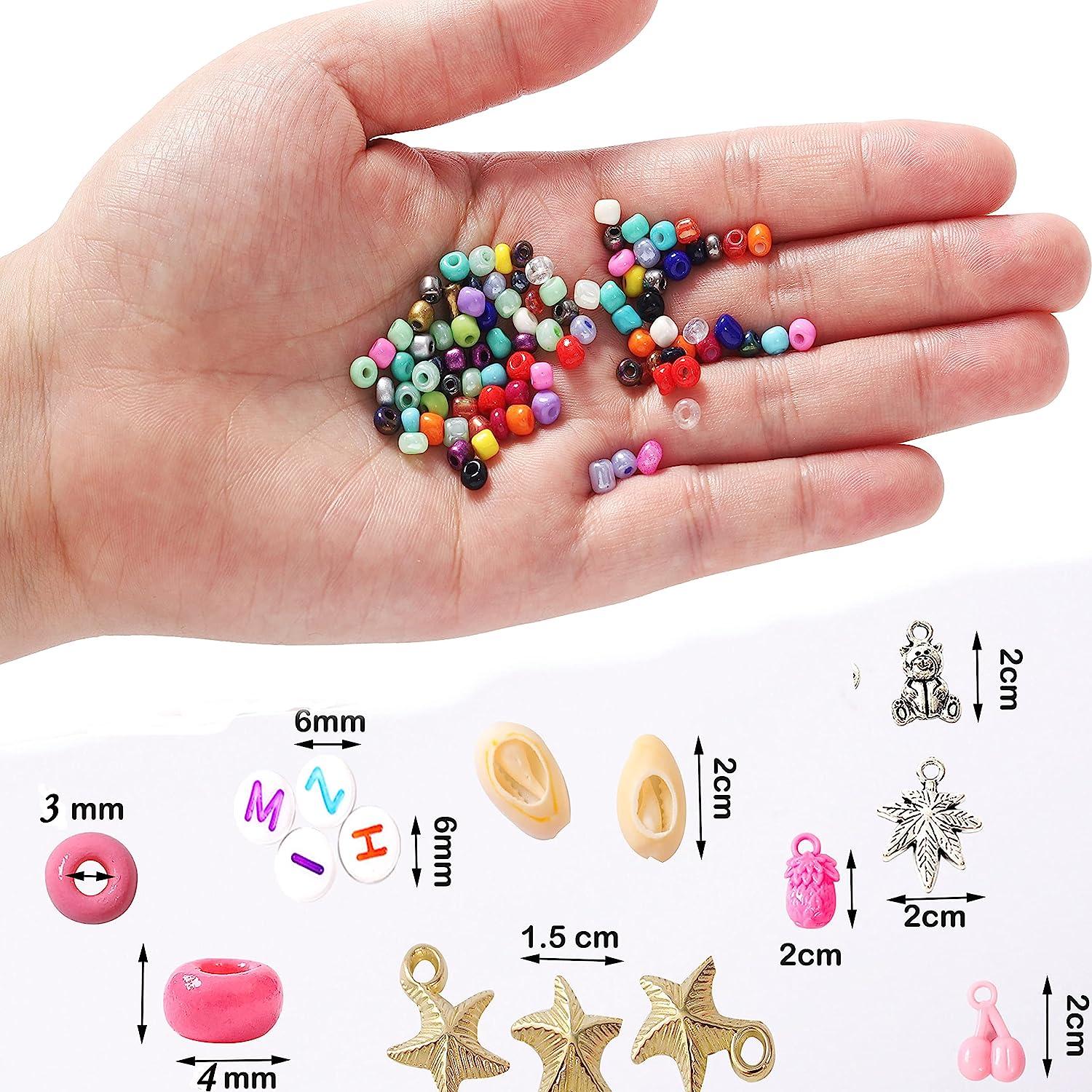 YITOHOP 8800+pcs 4mm 12/0 48 Colors Glass Seed Beads, Charms Bracelet Jewelry  Making Beads Kit Gifts for Teen Girls Crafts for Girls Ages 8-12 Birthday  Gifts Christmas