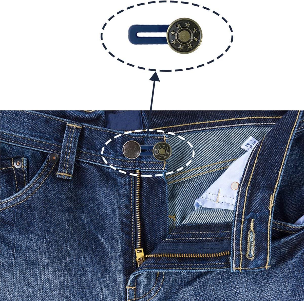 10 Pcs Expander Button for Extender Jeans Pants Collar, 5 Styles