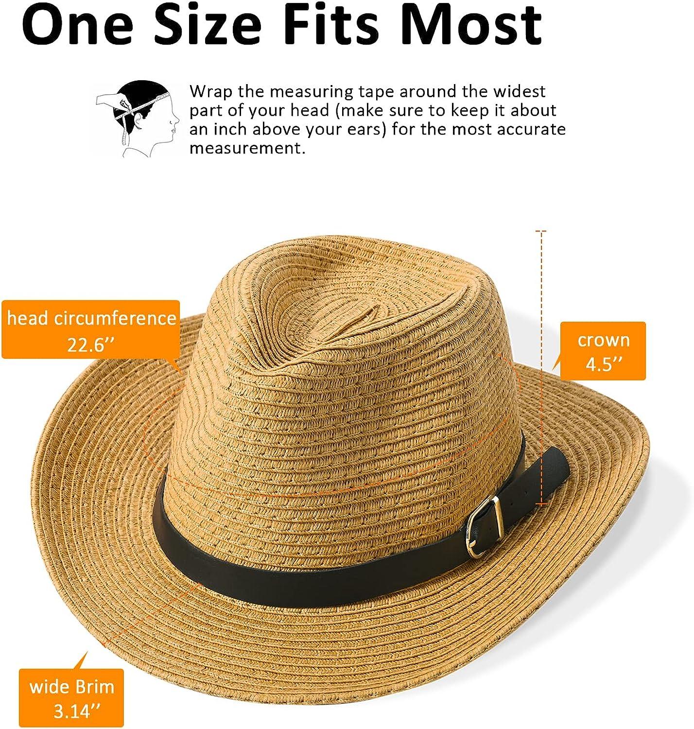 Men Wide Brim Straw Hat,Man Summer Beach Sun Hat UPF50+, Sun - Protected Straw  Hats for Men One Size Khaki