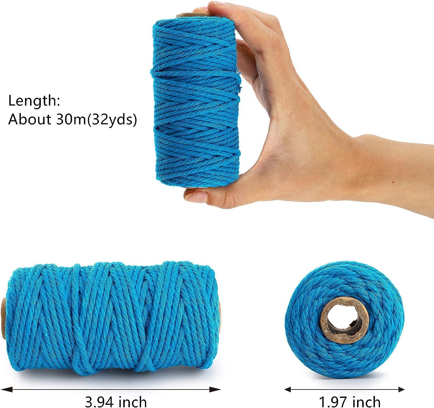 ZEAYEA 15 Rolls Macrame Cord 3mm x 480 Yards Natural Cotton Macrame Rope  4-Strand Twisted Soft Cotton Twine String Cord for Artworks Wall Hanging  Plant Hangers Crafts Knitting 15 Colors