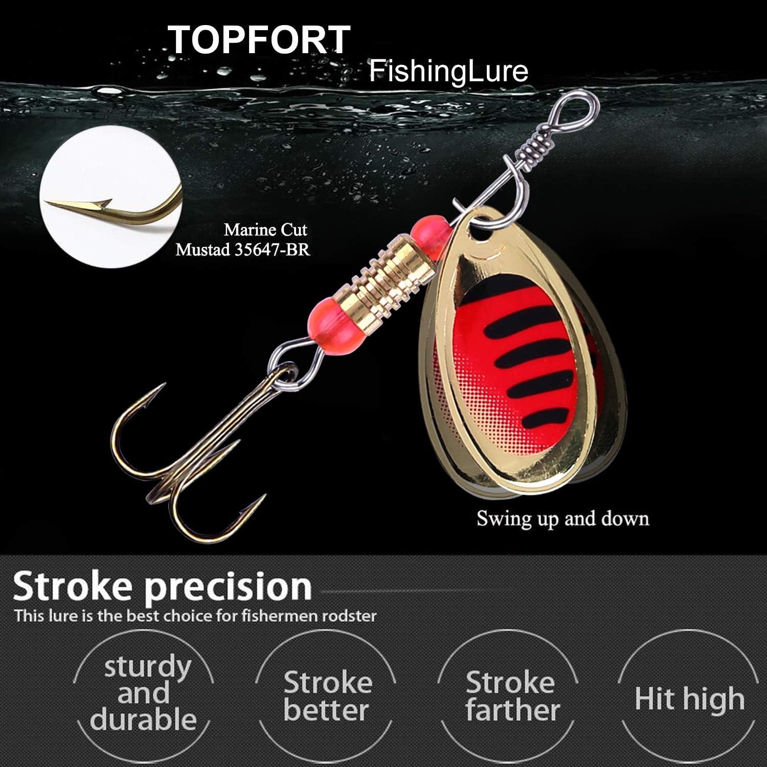 TOPFORT 10pcs Fishing Lures, Fishing Spoons,Trout Lures, Spinner Baits, Bass  Lures, Spinning Lures, Hard Metal Spinner Baits Kit with Box : :  Sports, Fitness & Outdoors