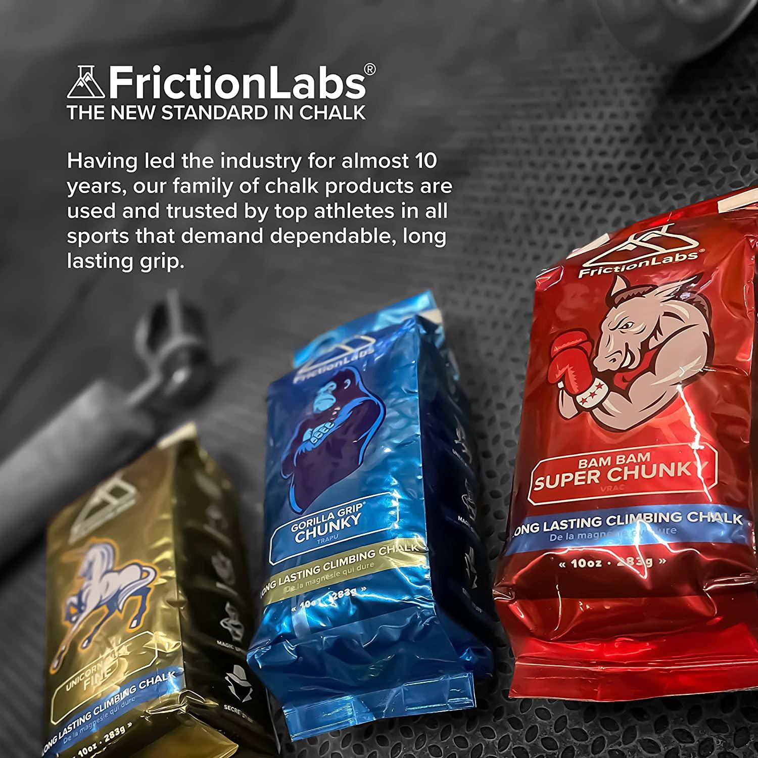 Friction Labs Premium Sports Chalk for Rock Climbing, Weight Lifting,  Gymnastics, Tennis & More - Long Lasting Grip, Healthier Skin, Better  Overall Performance - Endorsed by 100+ Pro Athletes 5 oz Fine Texture -  Unicorn Dust