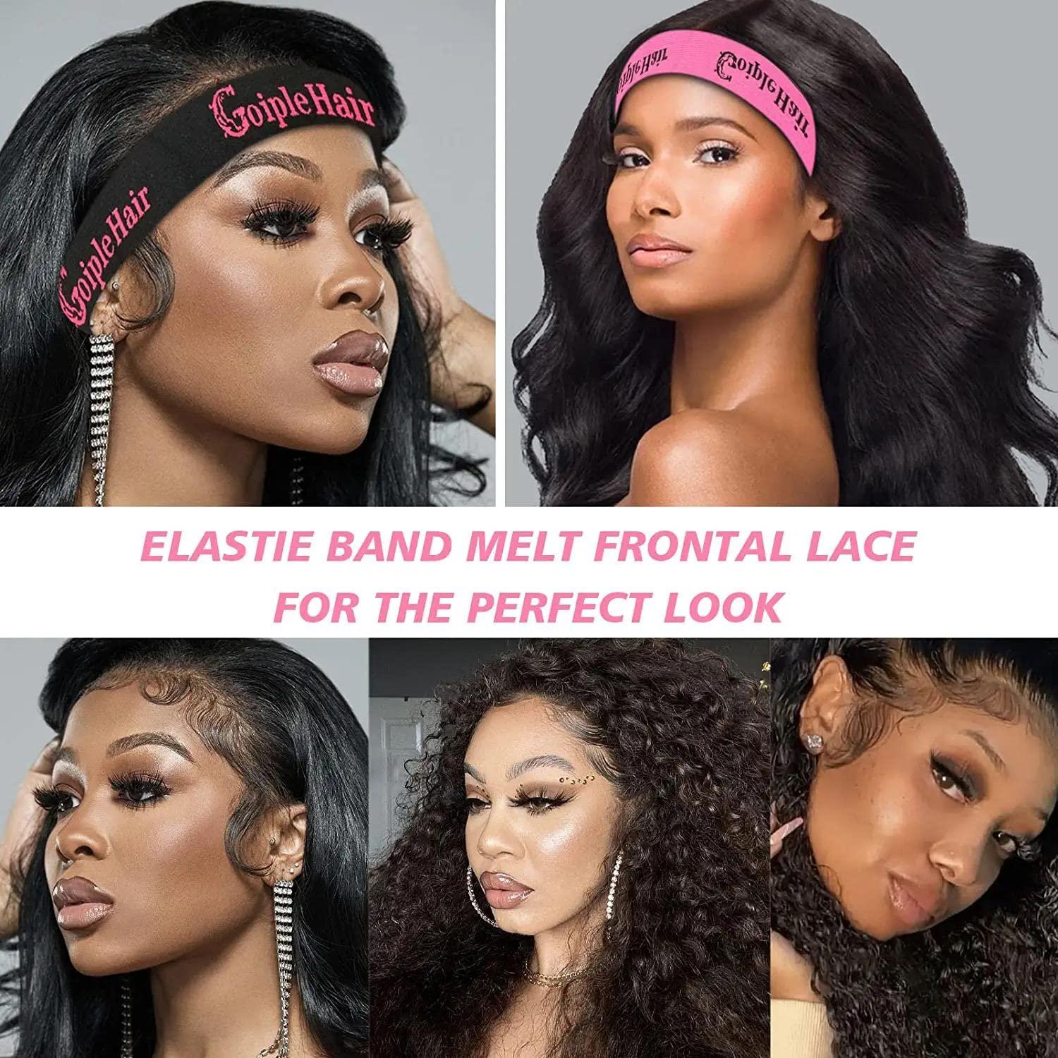 Goiple 3PCS Elastic Bands for Wig Edges - Elastic Band for Lace Frontal Melt  Wig Melt Band for Lace Front Laying Edges - Adjustable Wig Band for Edges  Wig Install Accessories with