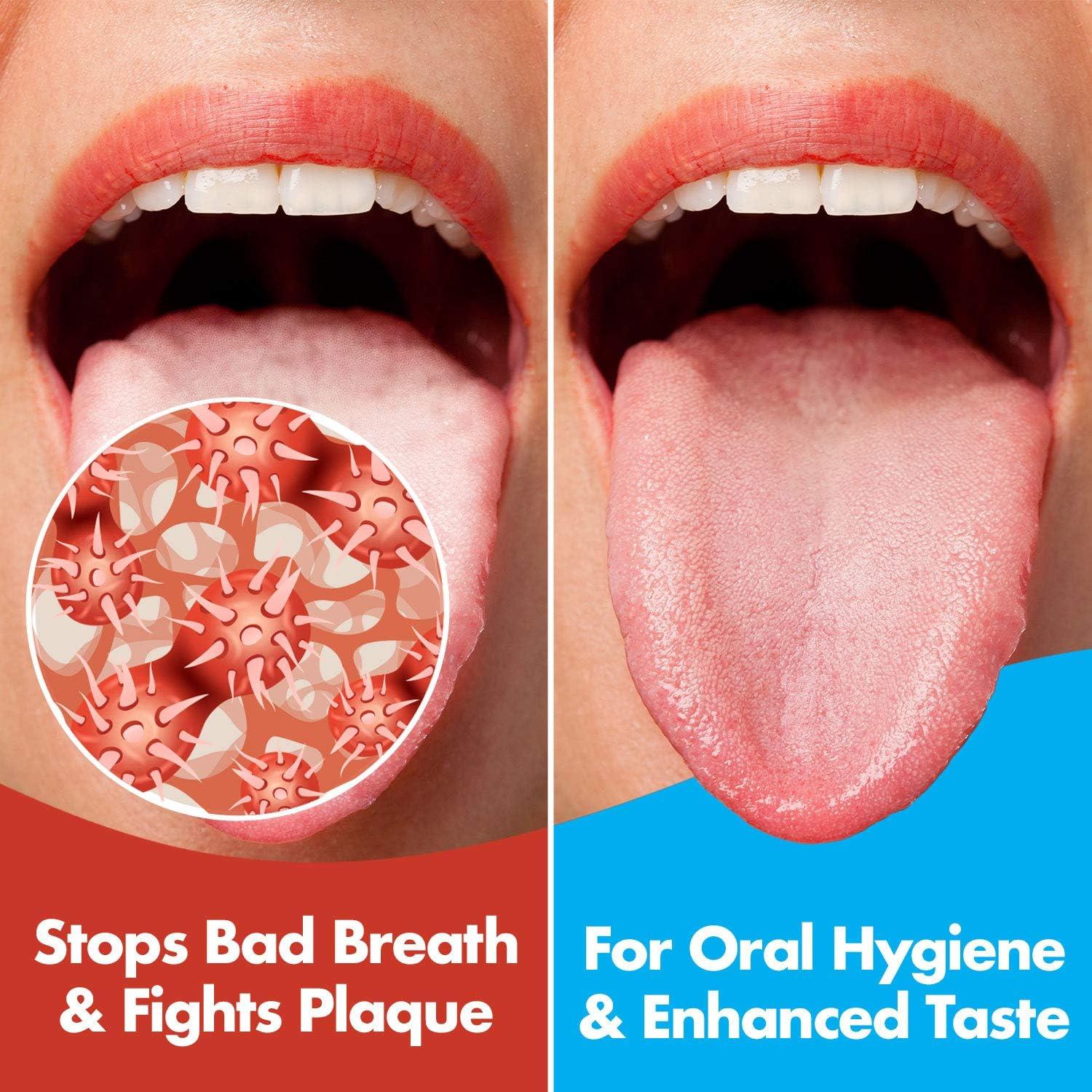 Tongue scraper for plaque and bacteria in the mouth