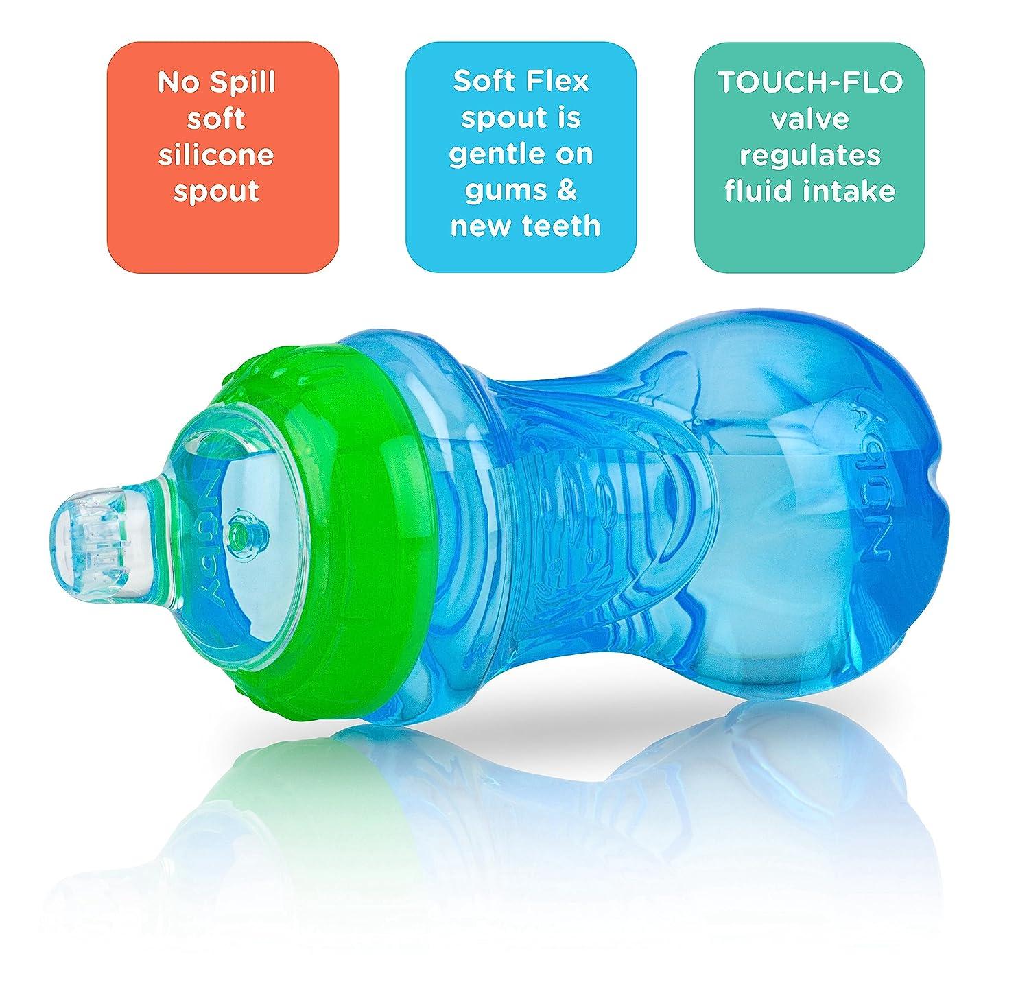 24 Bulk Nuby NO-Spill Easy Grip Cup, 10 Oz (blue/red 2-Pk) - at 