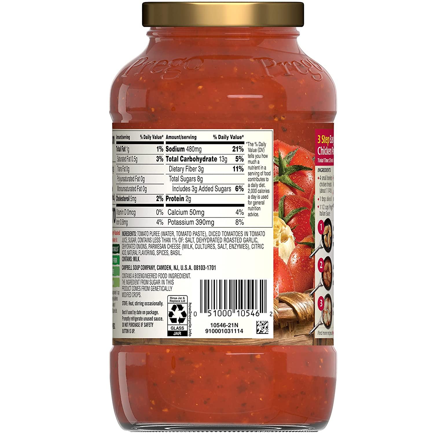  Prego Traditional Pasta Sauce, 45 Oz Jar (Pack of 3) : Grocery  & Gourmet Food