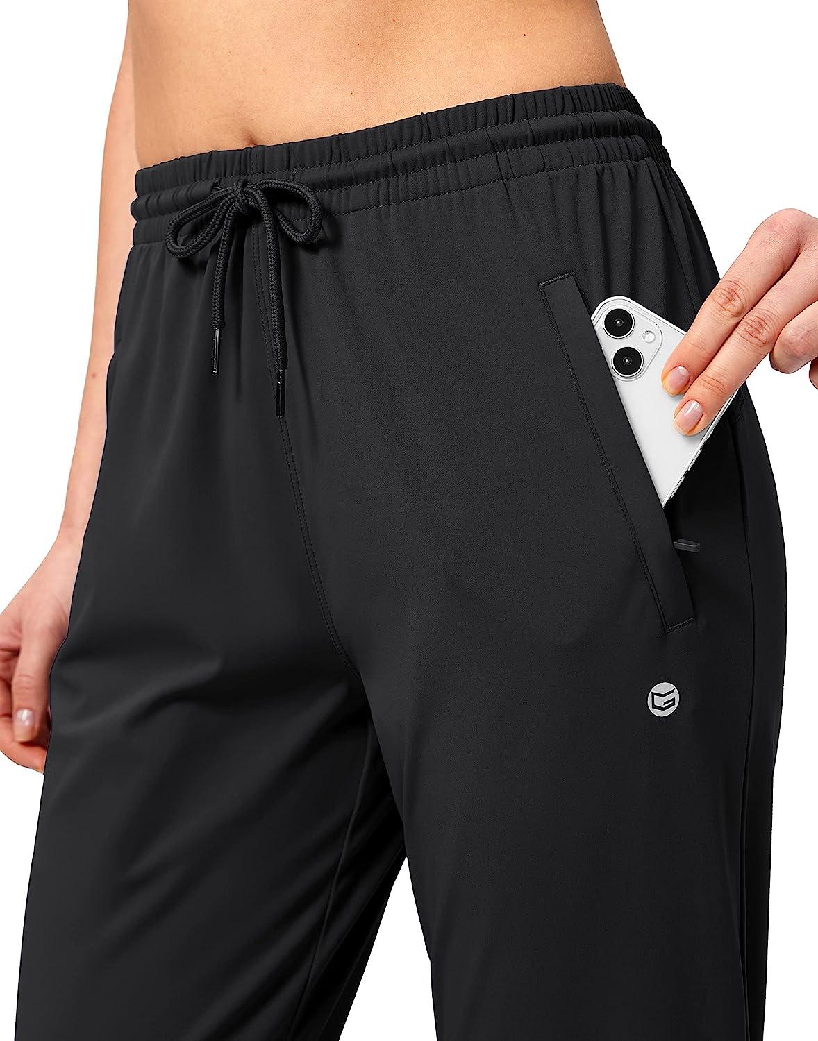 Women Track Pants Soft Fleece Lined Slim Cuff w Pockets Trackies