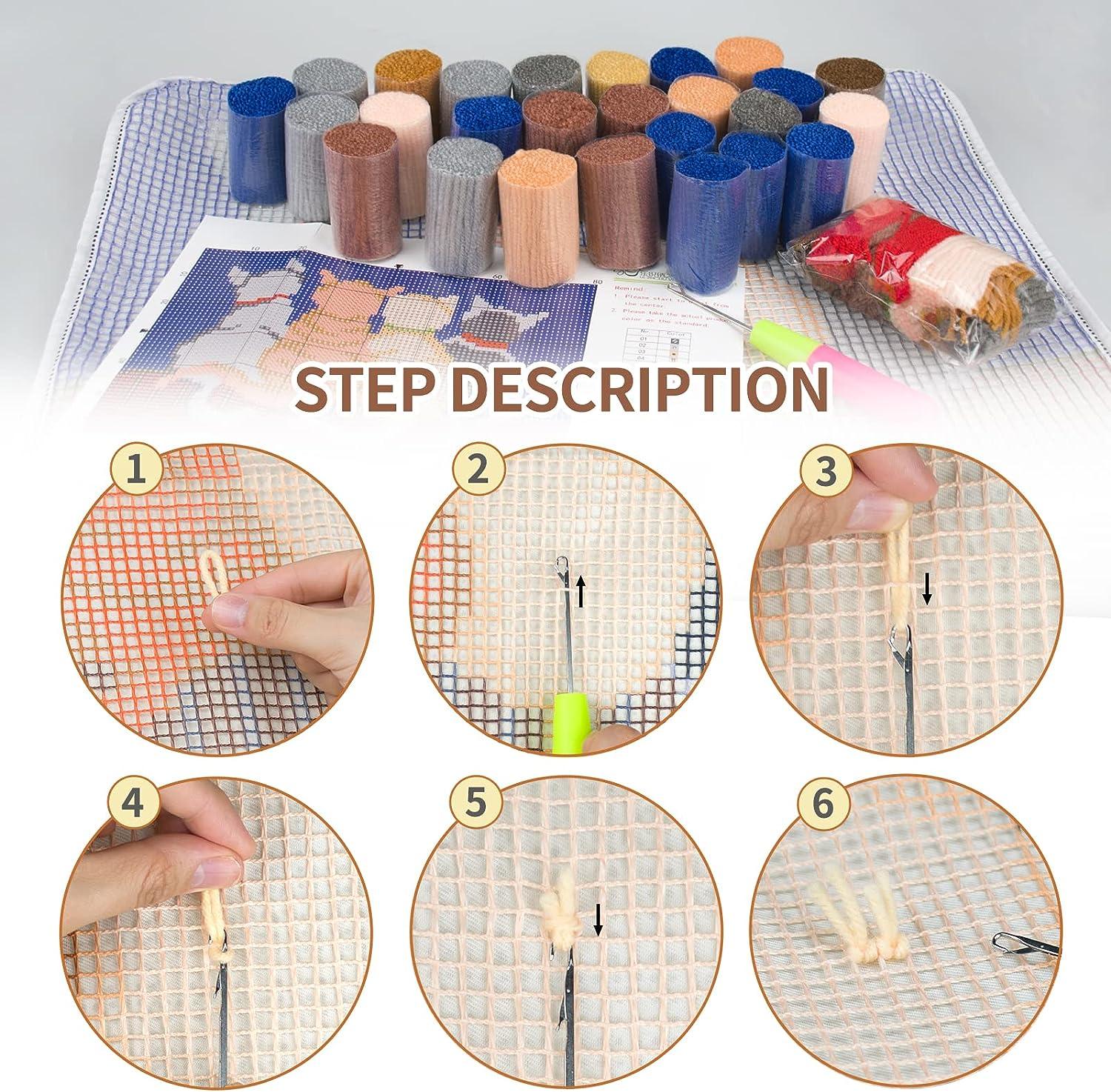 Latch Hook Kits for Adults DIY Latch Hook Rug Kits for Kids, Crochet Kit  for Beginners