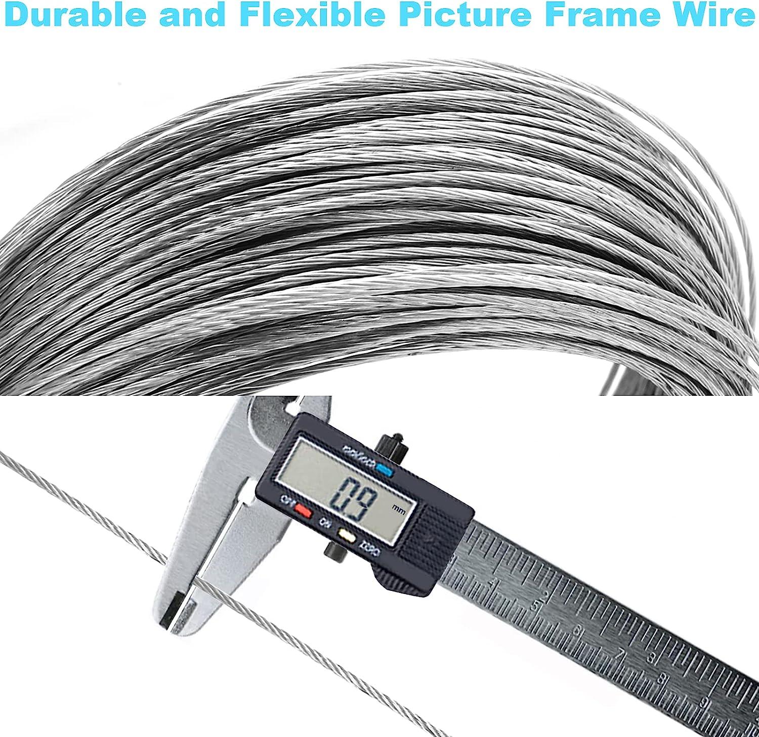 Picture Hanging Wire #2 100-Feet Braided Picture Wire Heavy for Photo Frame  Picture,Artwork,Mirror Hanging,Supports up to 30lbs 100 Feet-Silver
