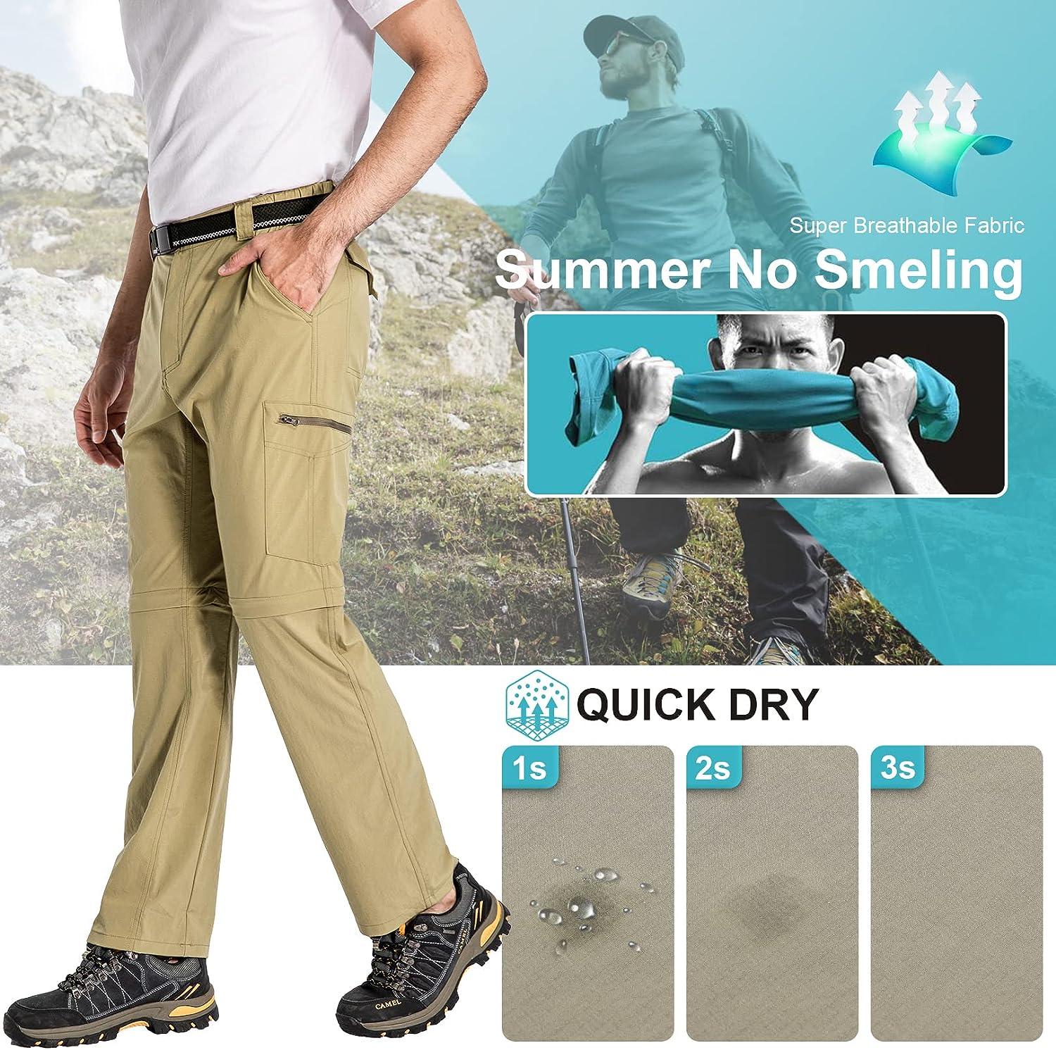 Summer Quick Dry Long Pants Mens Elastic Waist With Loops Casual Fashion  Sports Pants Outdoor Fishing Hiking Work Pants