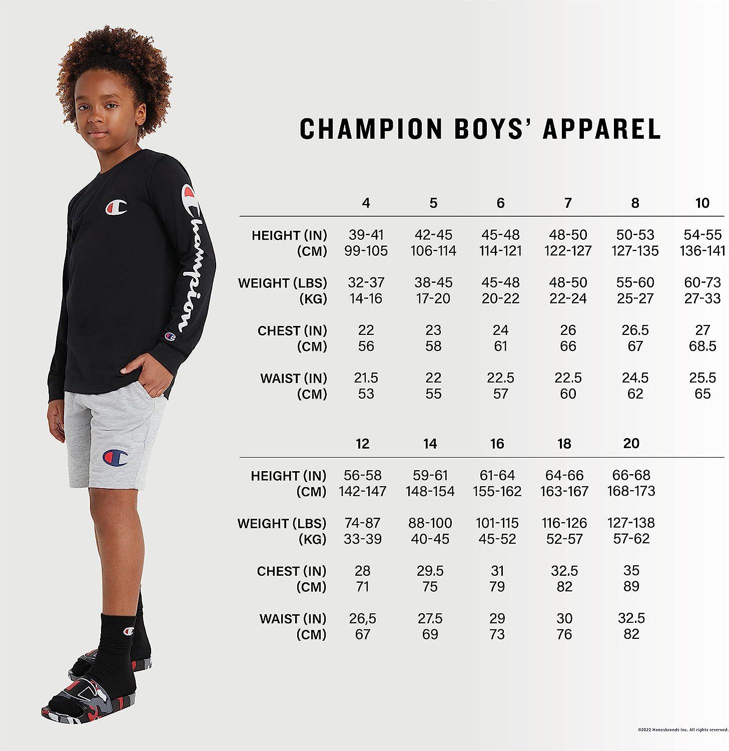 Champion Boys T-Shirt, Kids' T-Shirt For Boys, Lightweight Tee for Kids,  Script & Print Big Boys 14-16 Scarlet Script