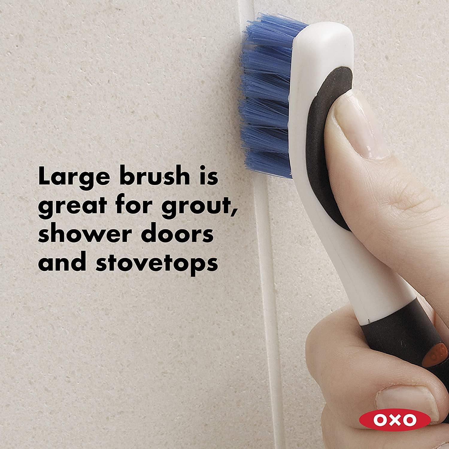 OXO Good Grips Deep Clean Brush Set Ideal for Grout/ShowerStove Top Blue  Bristle