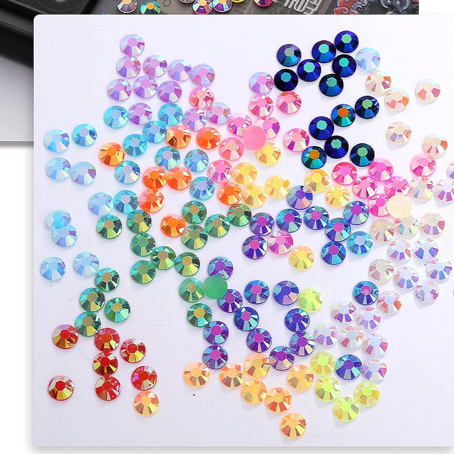 10400Pcs 2-6mm Resin Rhinestones Hot Pink AB Jelly Color Rhinestones  Flatback Round Beads Nail Crystals Gems for Nail Art Tumblers Bottles  Makeup Clothes Shoes DIY Crafts Supplies S4-hot pink