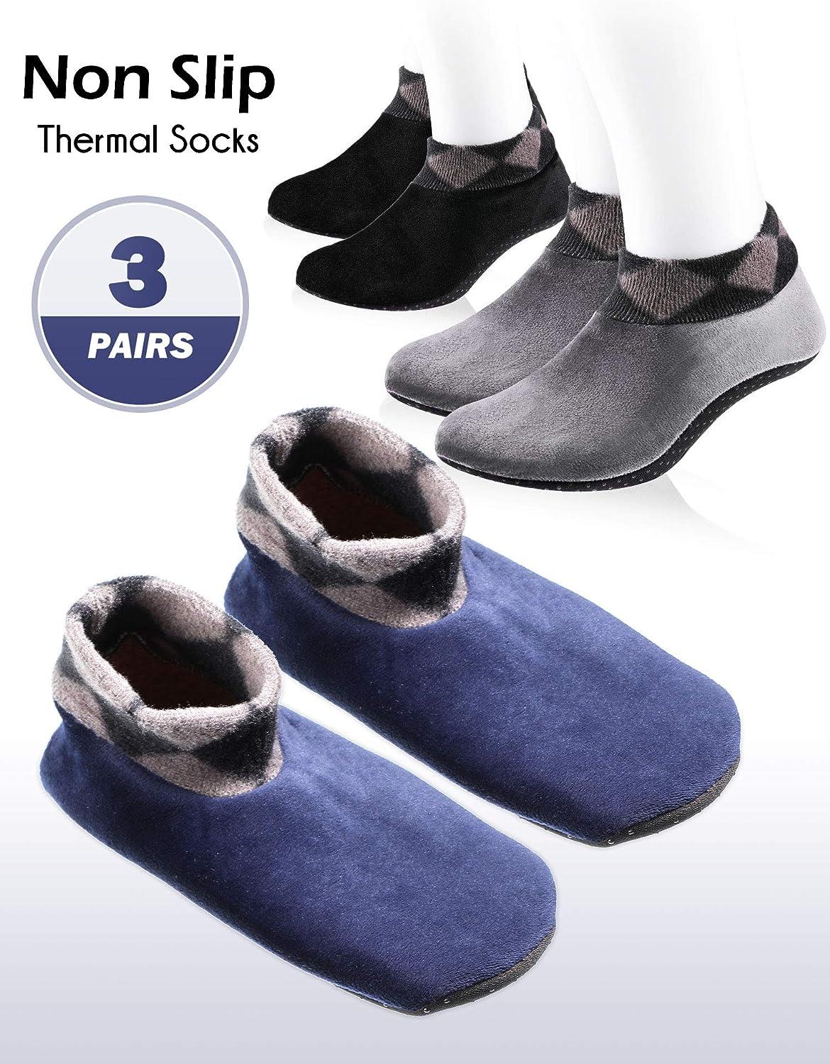 Fashion Indoor Non-Slip Thermal Slipper Socks Women Men Floor