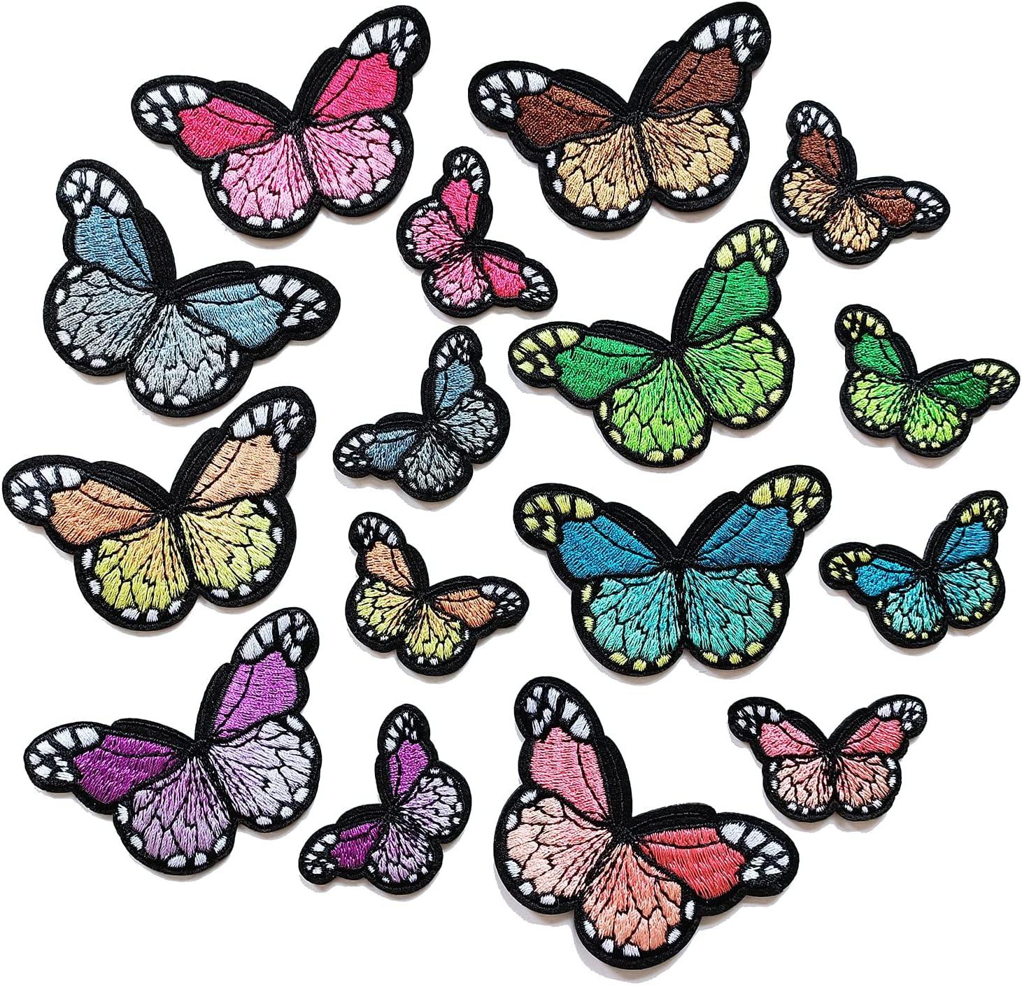 Embroidery Patch Iron On Patches Butterfly Flower Clothing