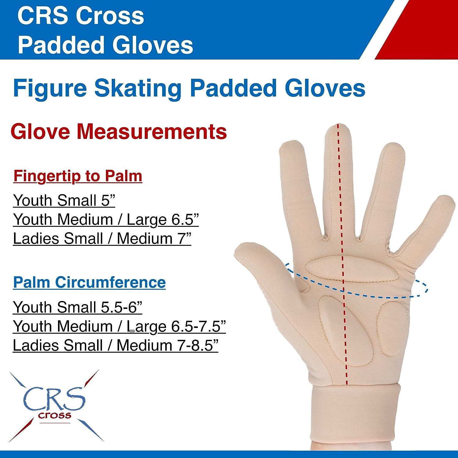 CRS Cross Padded Skating Gloves - Warm Padded Protection for Ice