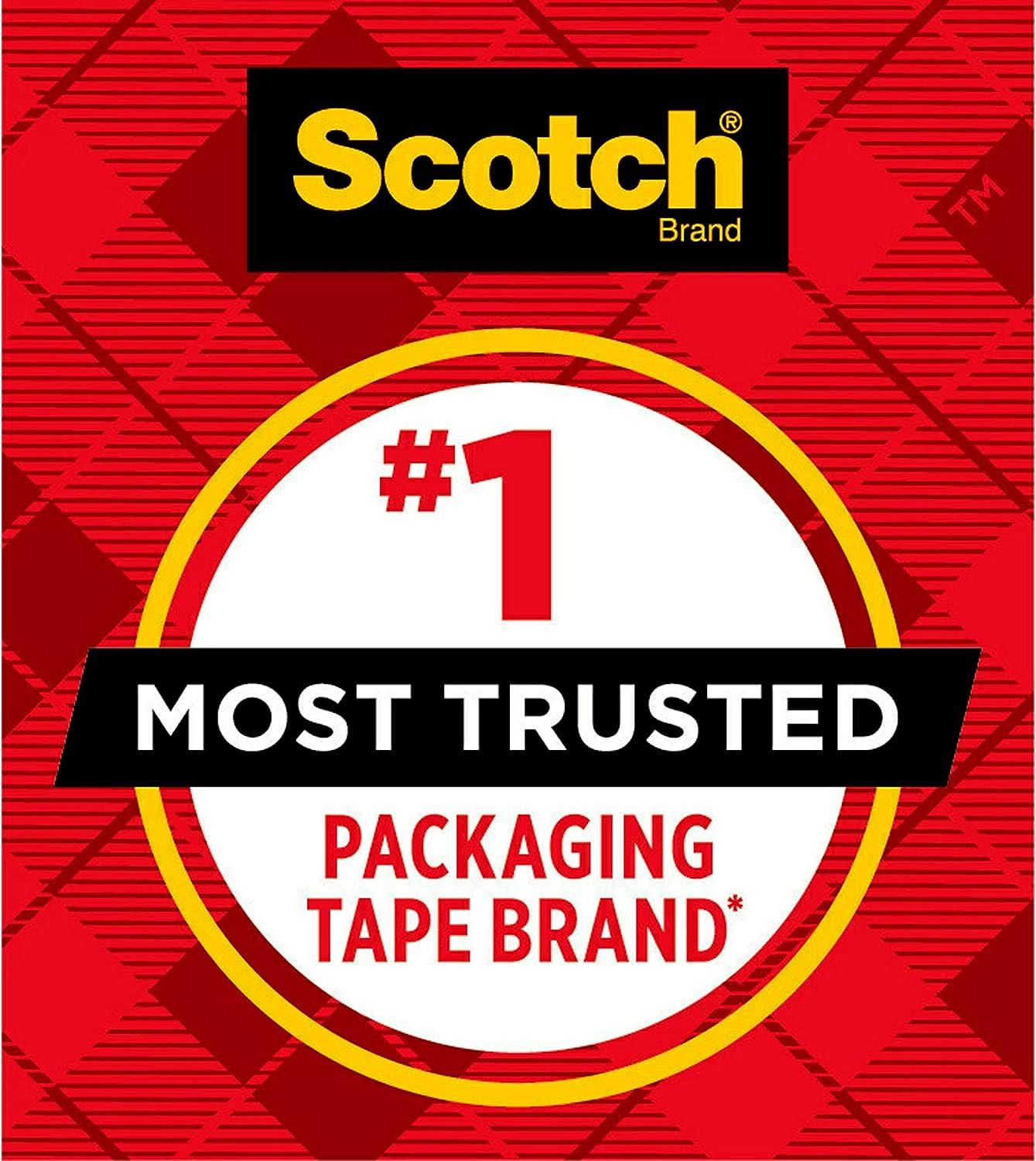 Scotch Heavy Duty Packaging Tape, 1.88 x 54.6 yd, Designed for Packing,  Shipping and Mailing, Strong Seal on All Box Types, 3 Core, Clear, 4 Rolls  (3850-4RD)