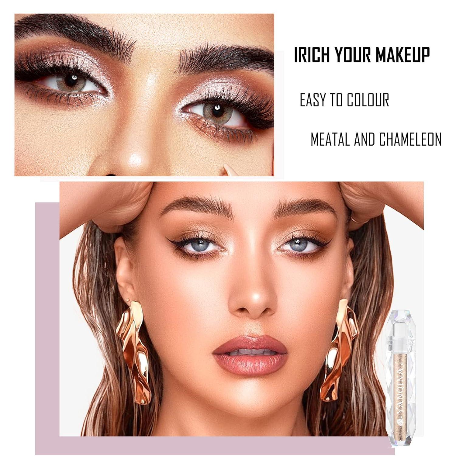 Diamond Glitter Eyeshadow Liquid Eyeliner Eye Shadow Sequins Makeup  Highlighter*