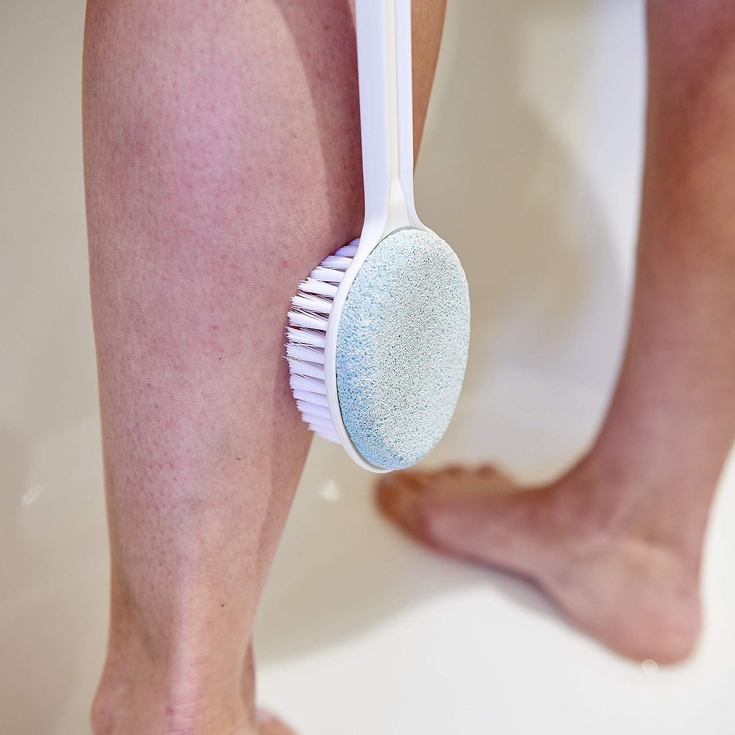 Helping Hand Long Handle Foot Brush and Pumice : bendable long handl bath  brush and pumice stone