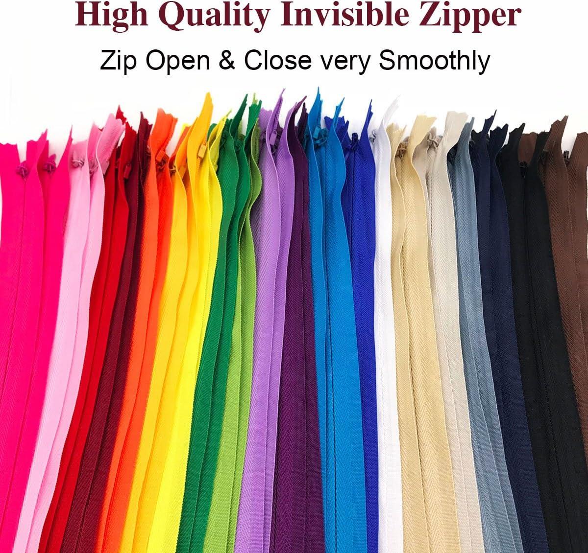 Concealed Zip Nylon Invisible Zipper for Sewing, 16 Inch