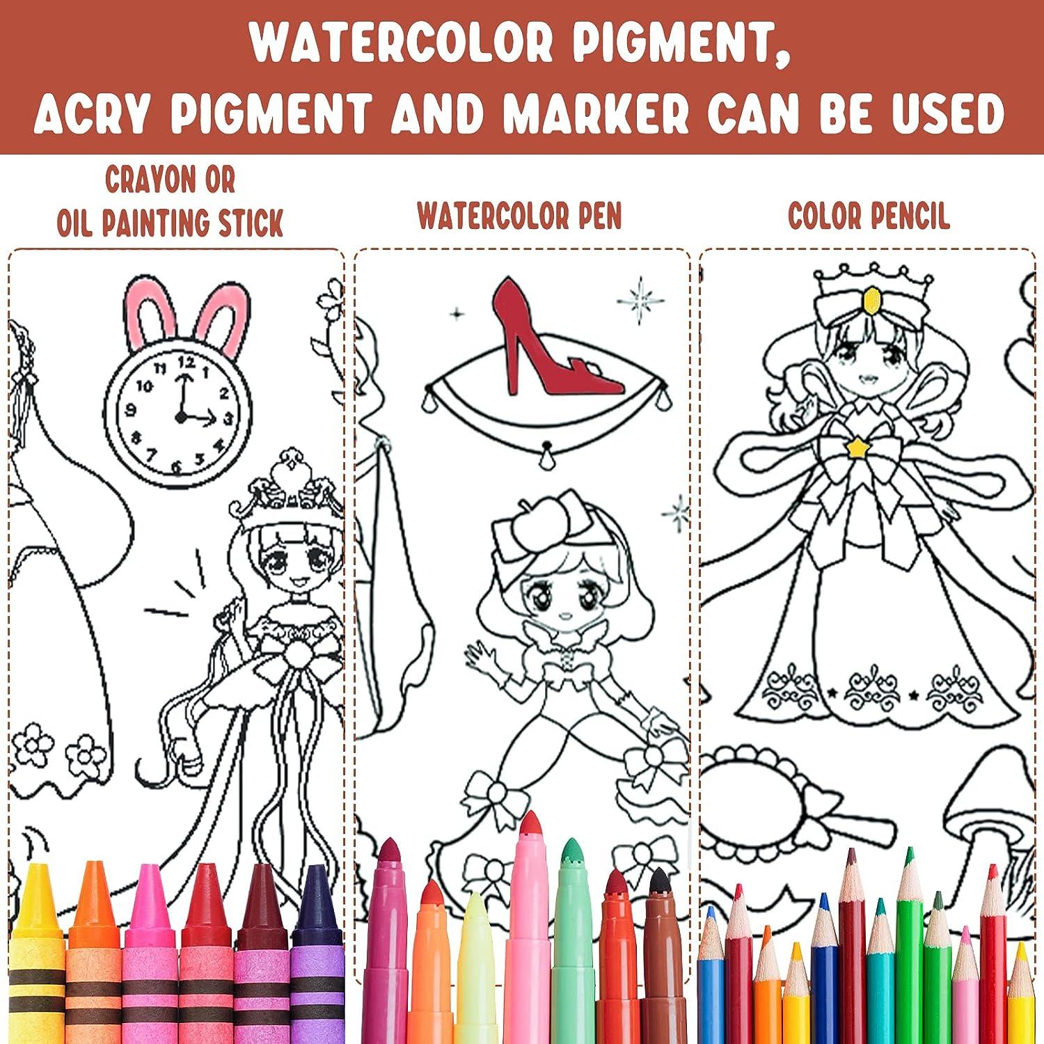  MAGIDOVE Children Kids Drawing Paper Roll 120in Coloring Poster  DIY Painting Wall Coloring Paper Color Filling Roll of Paper for Kids Art  Educational Coloring Book for Class (Princess+Animal) : Toys 
