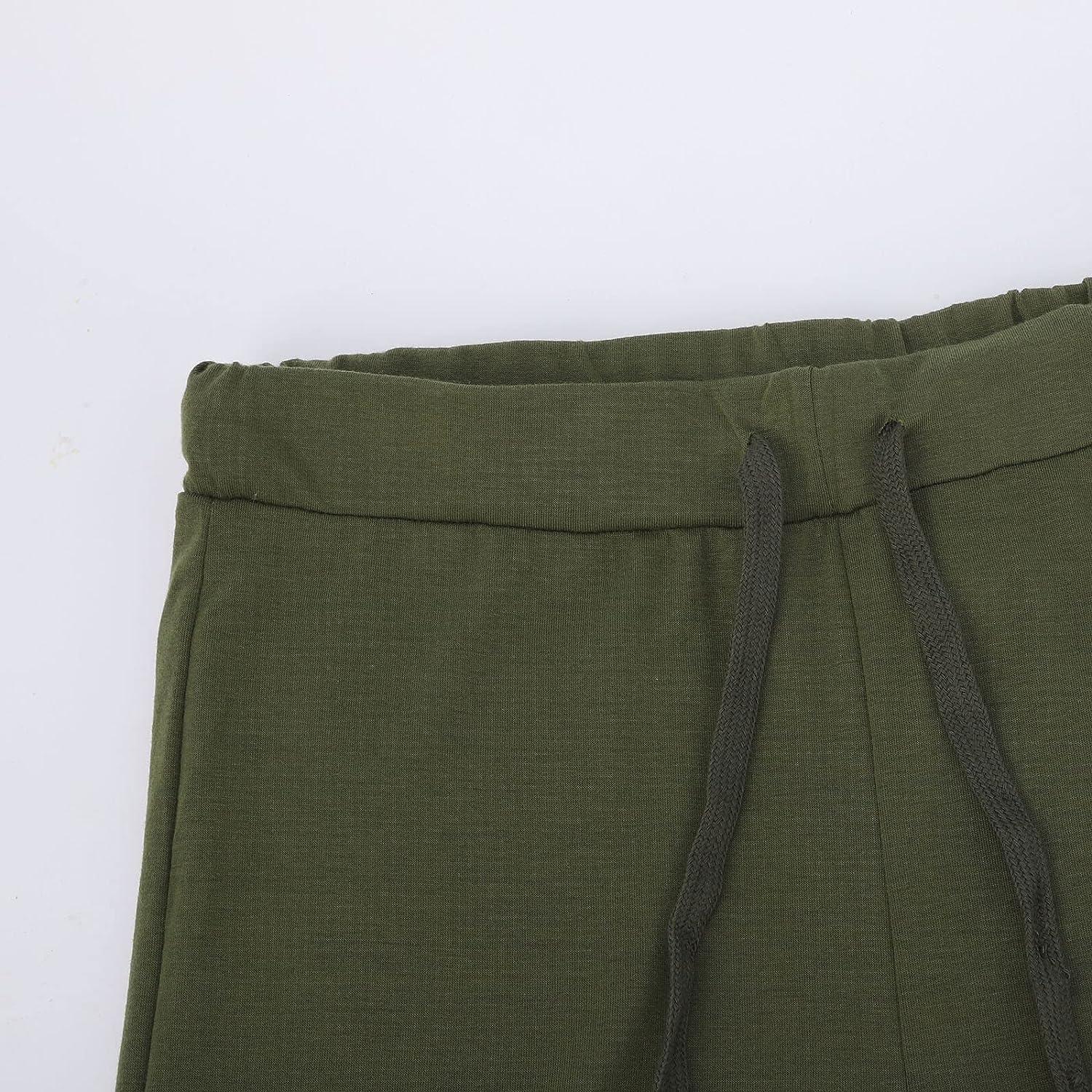 CAICJ98 Womens Sweatpants Women's Casual High Waist Flare Leg Bell Bottom Pants  Work Office Trousers Army Green,M 