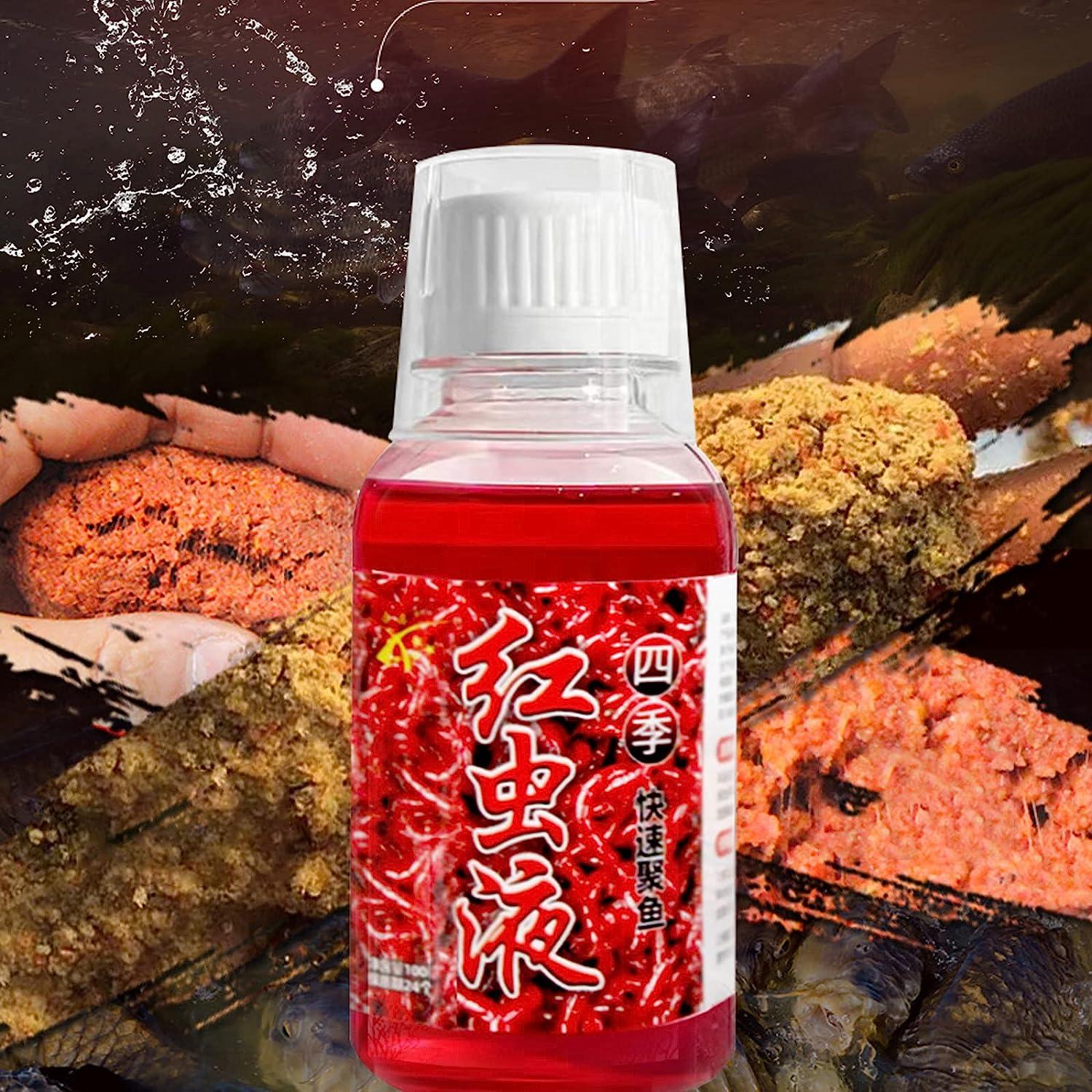 Red Worm Scent Fish Attractants for Baits,Red Worm Liquid Bait Concentrated Fishing  Lures Baits Red Worm Scent,100ml Chinese Red Worm Liquid for Crucian Carp  Tilapia Codfish 2PCS