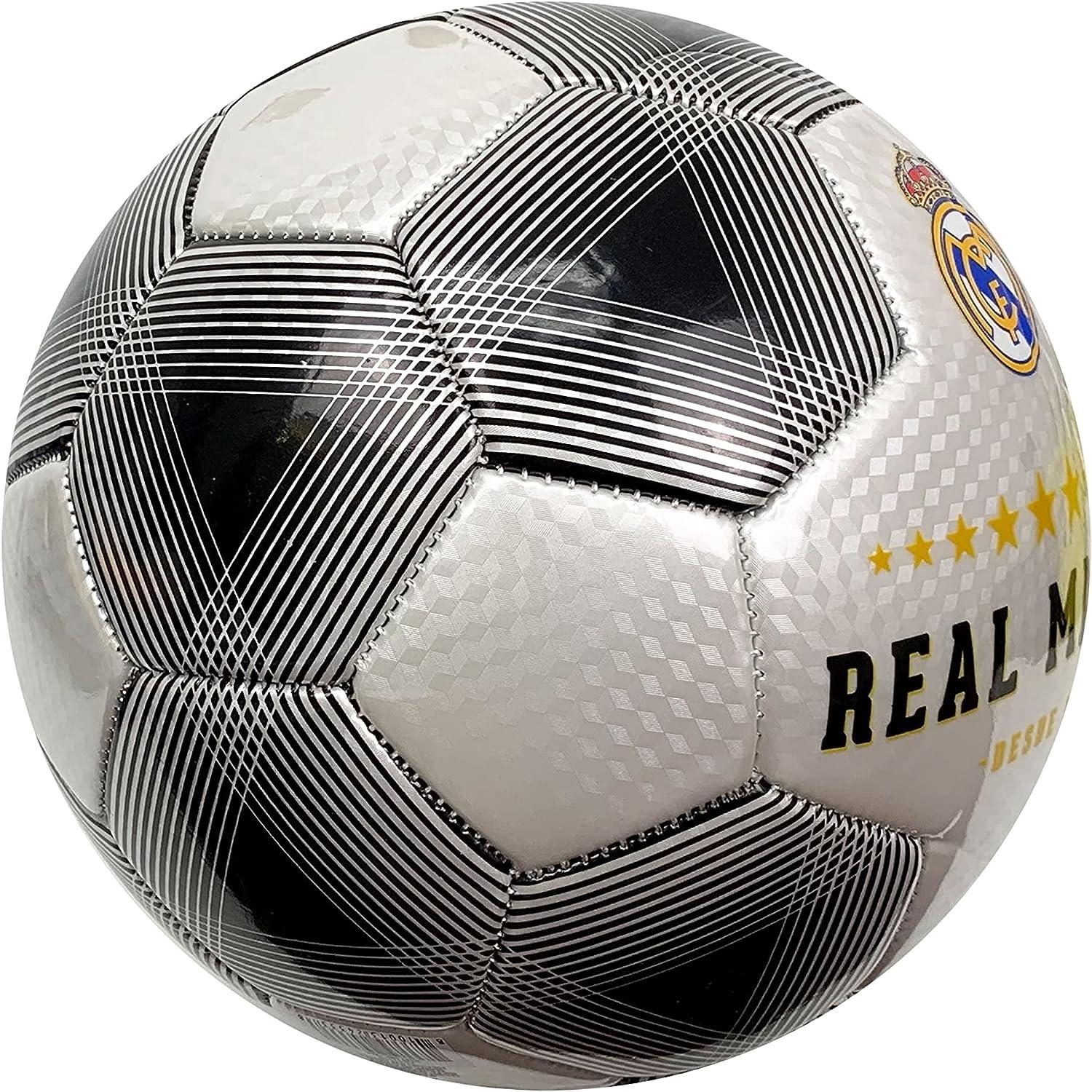 Icon Sports Compatible to Real Madrid Soccer Ball (Size 5), Licensed Real  M. White/Black Ball #5 : : Sporting Goods