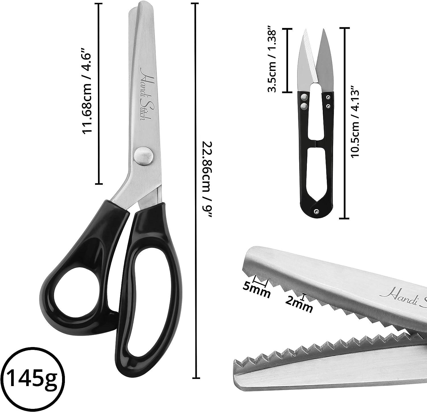 HANDI STITCH Pinking Shears with Snippers - 9 inch/22.86cm Overall