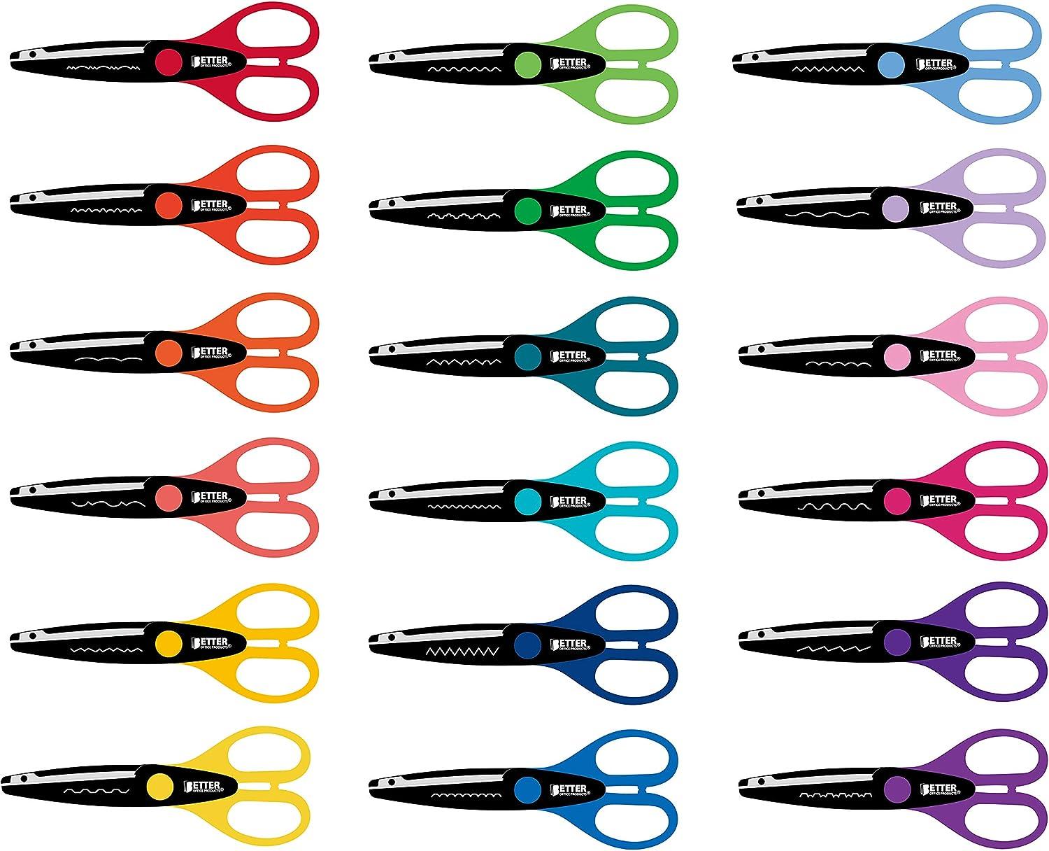 18 Piece Decorative Edge Craft Scissors, by Better Office Products, 18  Colors and Edge Designs, 6 Inch Length, 2.5 Inch Blades, Assorted 18 Count  Edger Scissors : Arts, Crafts & Sewing 