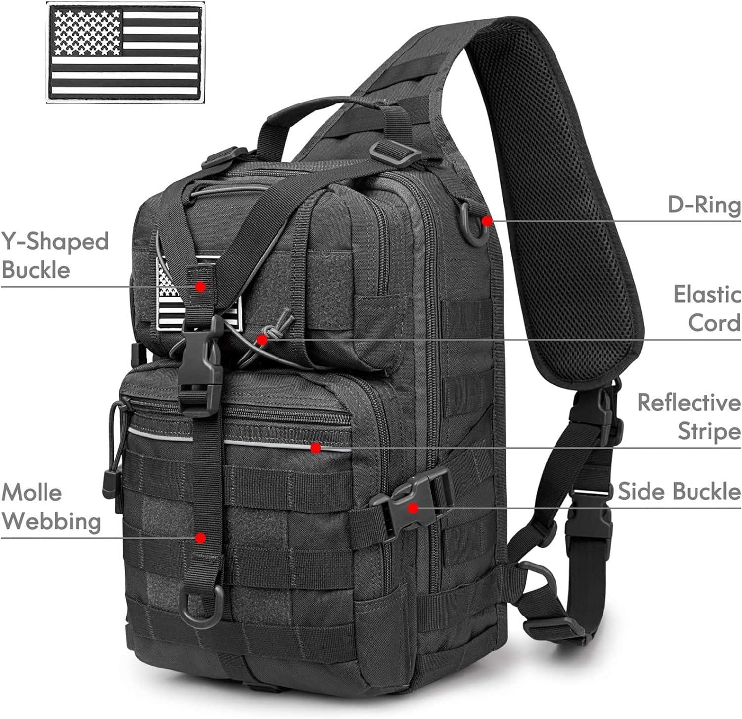 G4Free Tactical Sling Backpack Big Molle EDC Assault Range Bag