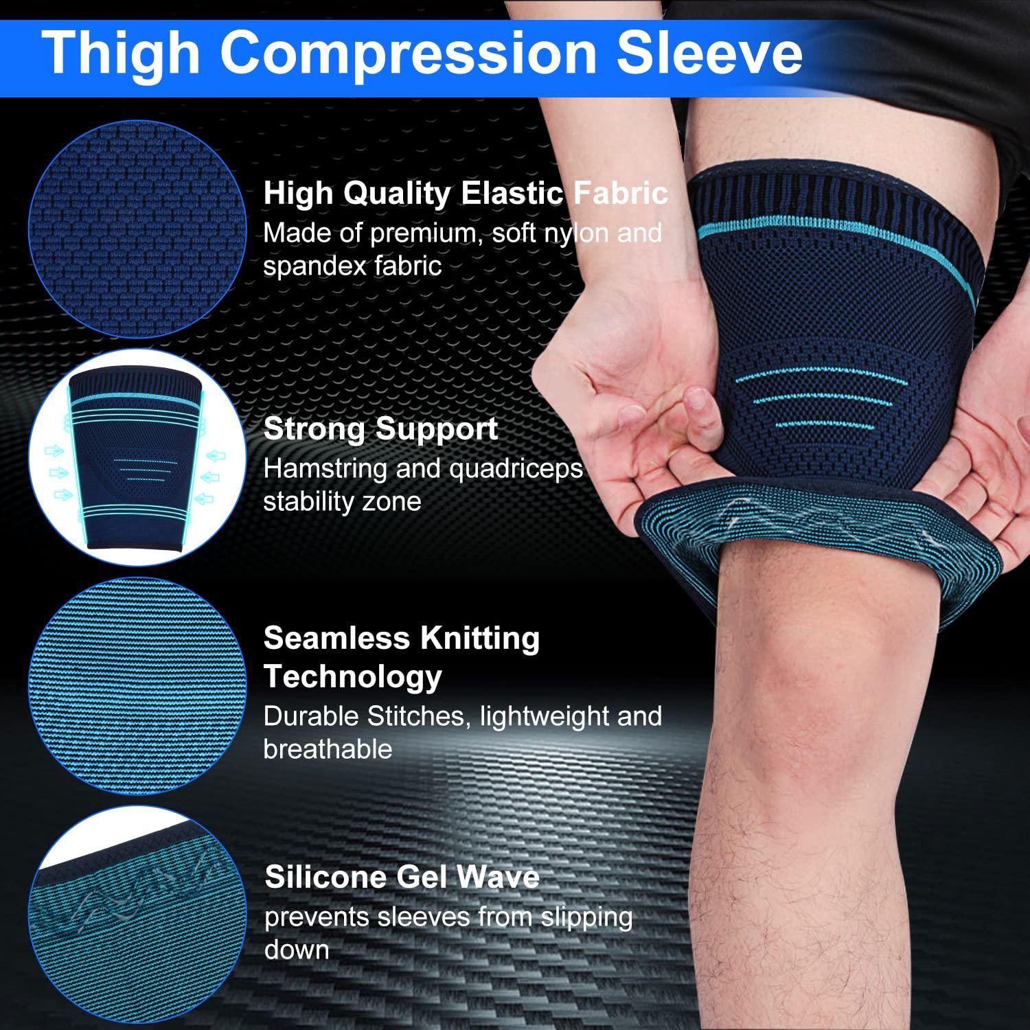 supregear Thigh Compression Sleeve Anti-slip Breathable Quad and