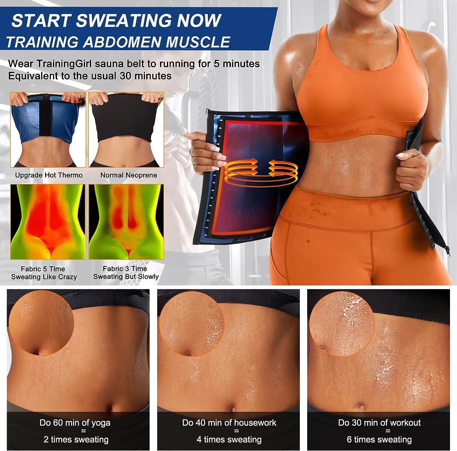 Women Waist Trainer Sweat Trimmer Corset Belt Belly Band Body Shaper  Slimming Tummy Control Girdle Back Support Sports Shapewear Double Belt